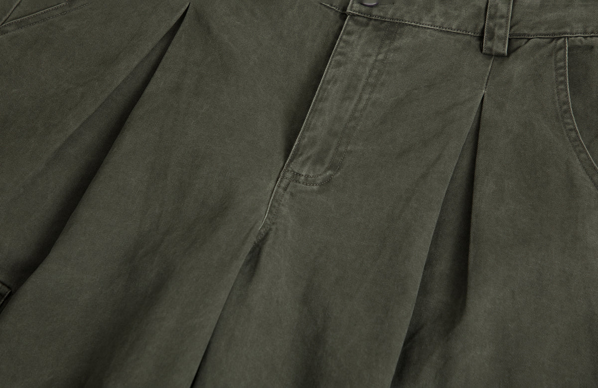 BOTANICA Washed Double-Pleat Multi-Pocket Wide-Leg Pants