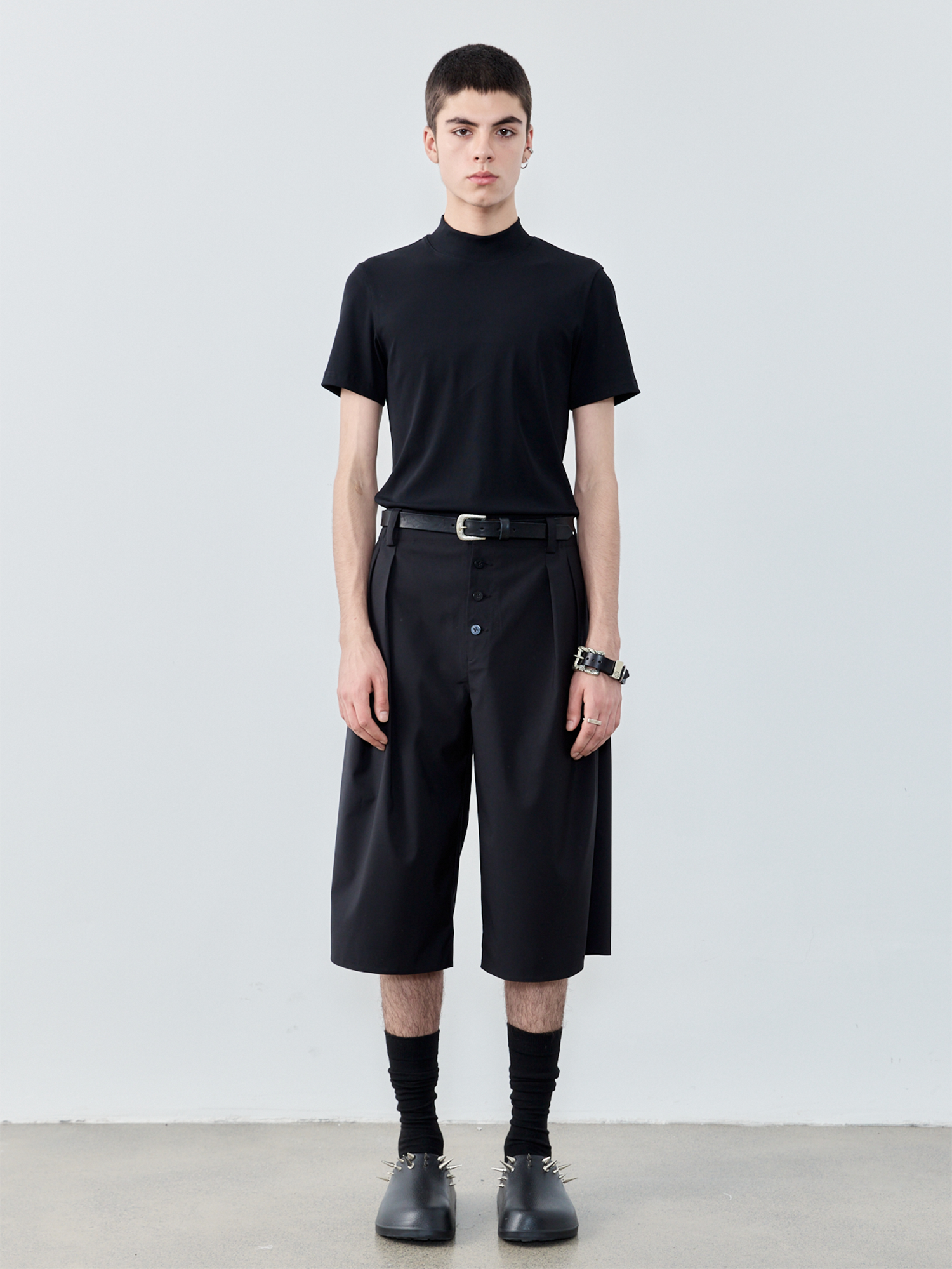 GRAINMUSTARD High-Waist Pleated Wool-Blend Cropped Trousers