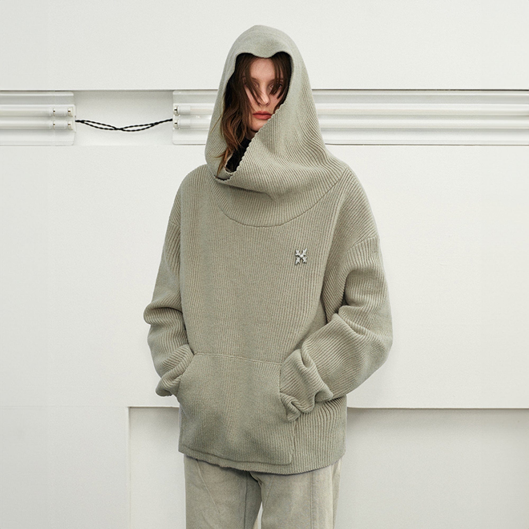 KREATE Dune Ribbed Oversized Hooded Sweater, premium urban and streetwear designers apparel on PROJECTISR.com, KREATE