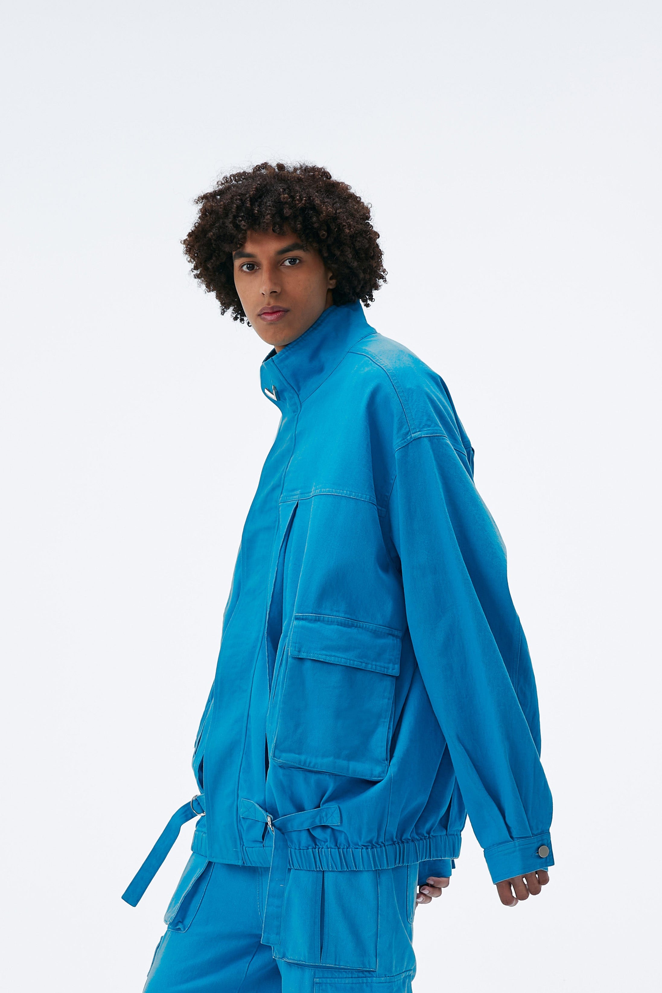 VANN VALRENCE Utility Pockets Denim Drawstring Oversized Jacket, premium urban and streetwear designers apparel on PROJECTISR.com, VANN VALRENCE