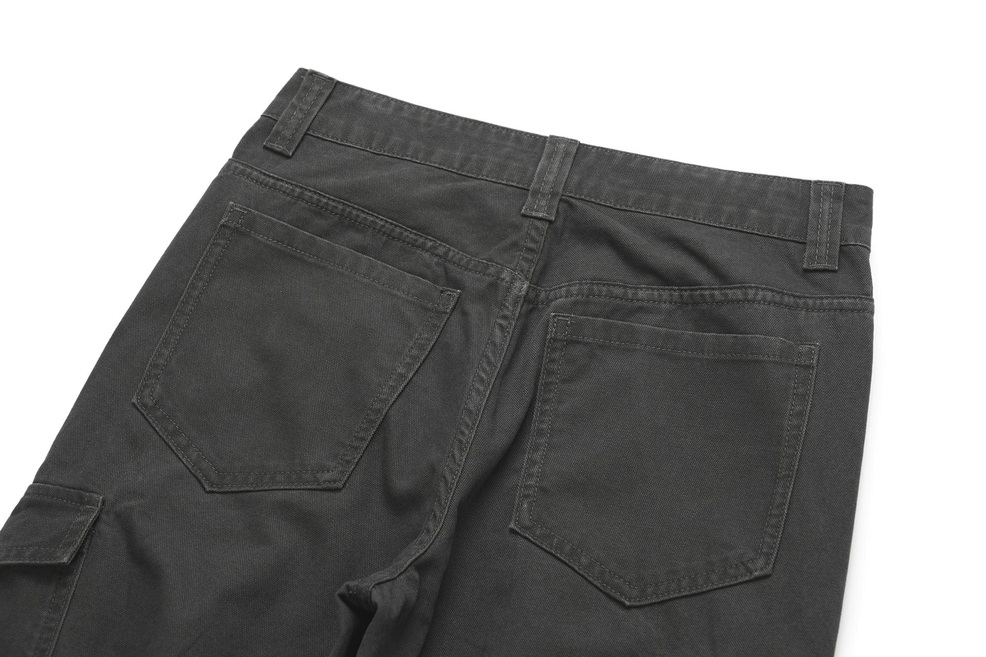 OKAYTHXBYE Washed Button Flap-Pocket Cargo Pants, premium urban and streetwear designers apparel on PROJECTISR.com, OKAYTHXBYE