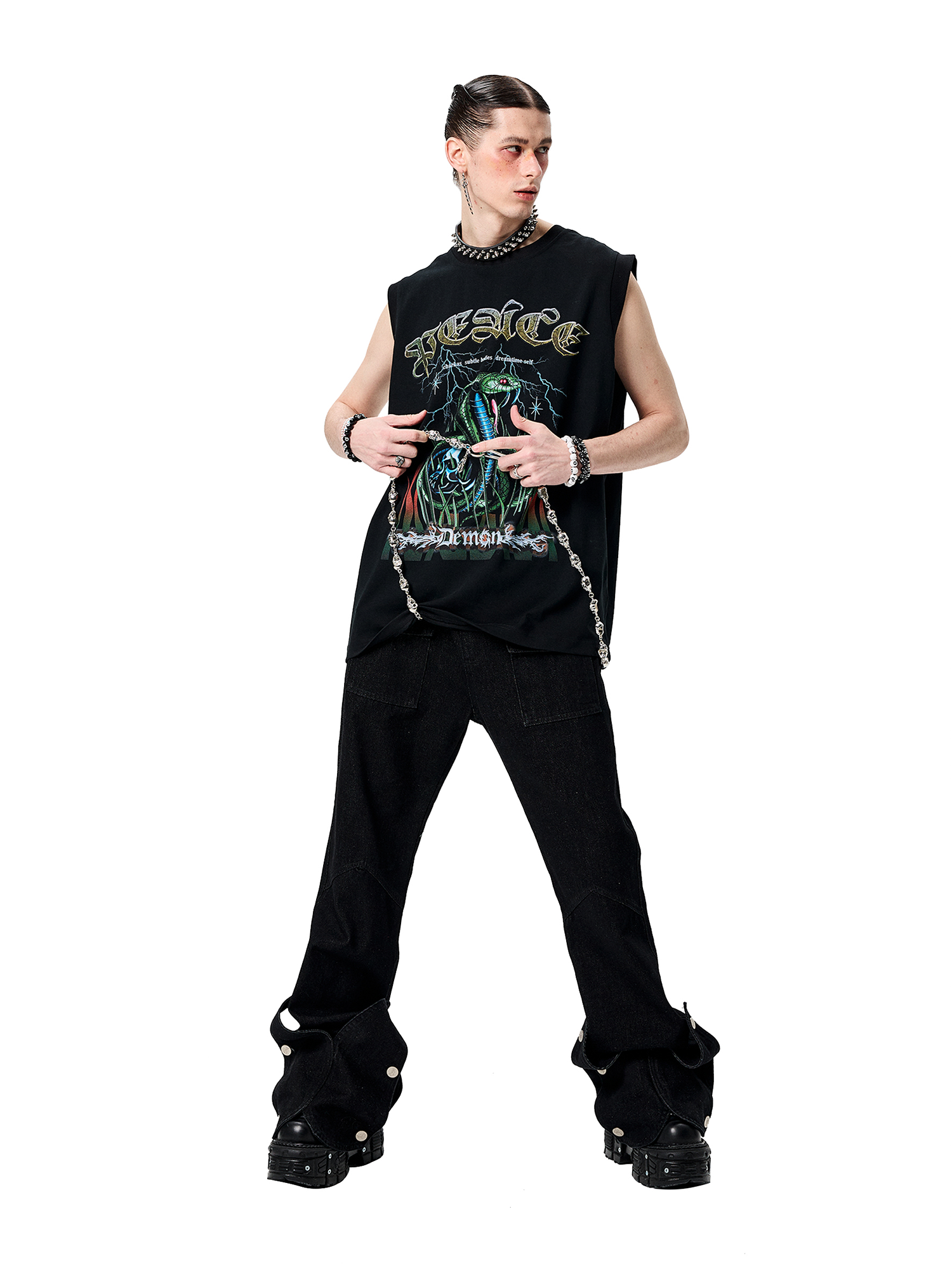 ERISSTOFF Sepultura Cobra Graphic Oversized Tank Top