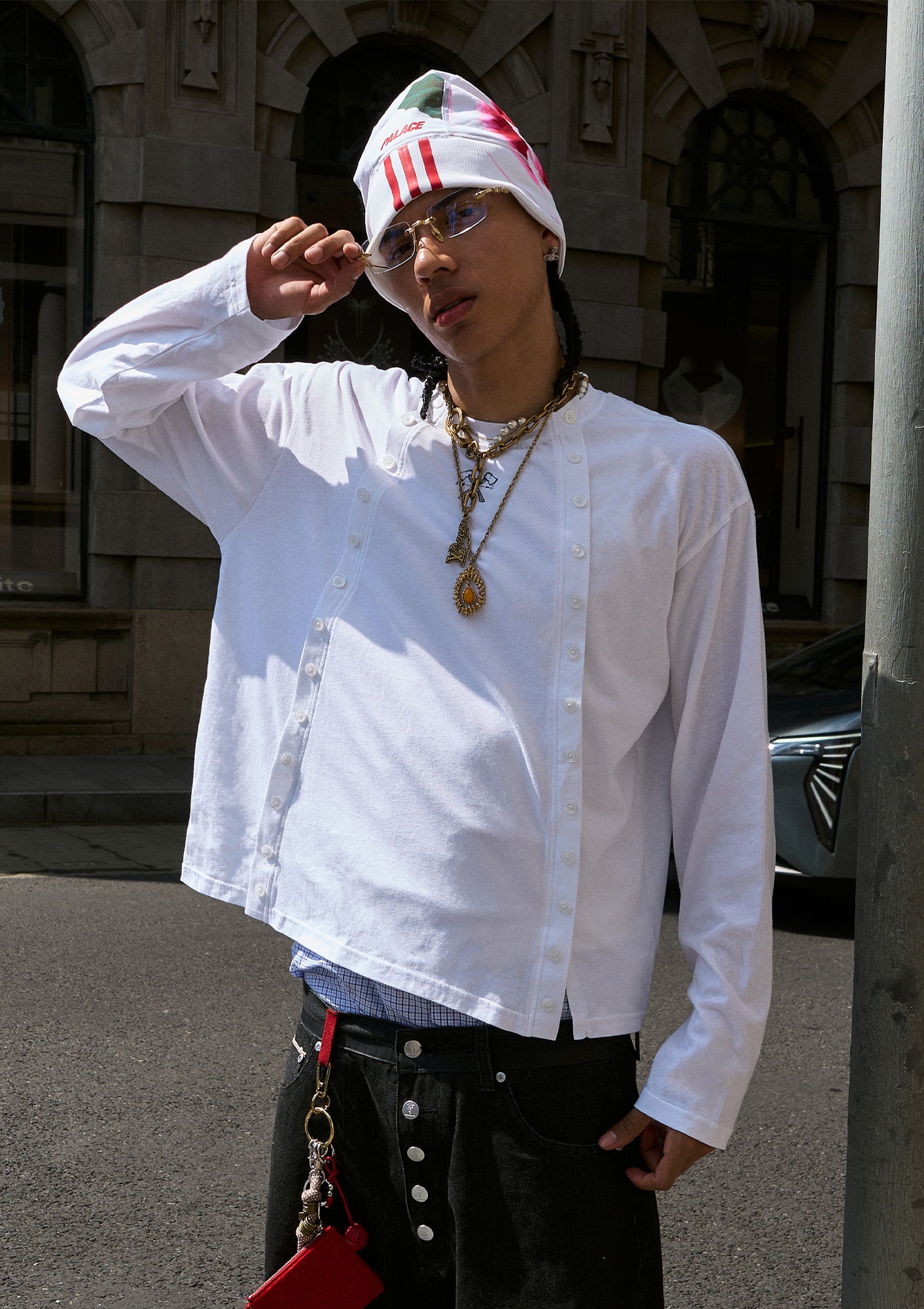 STEEPC Double-Button Graphic Long-Sleeve Tee, premium urban and streetwear designers apparel on PROJECTISR.com, STEEPC