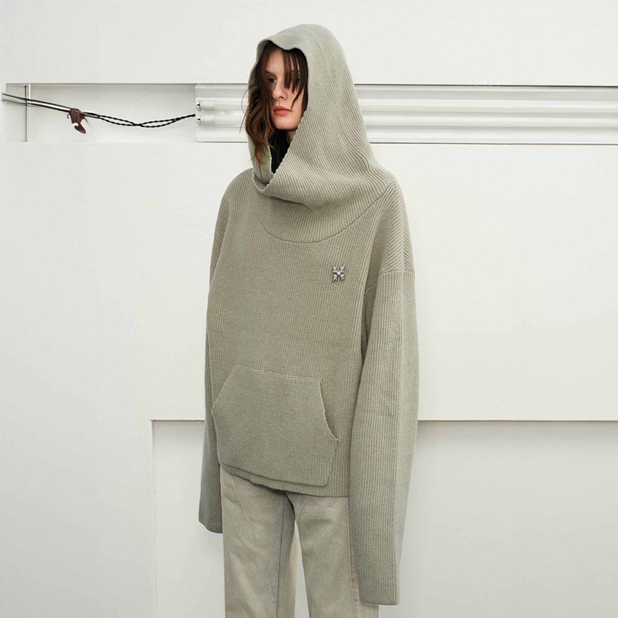 KREATE Dune Ribbed Oversized Hooded Sweater, premium urban and streetwear designers apparel on PROJECTISR.com, KREATE