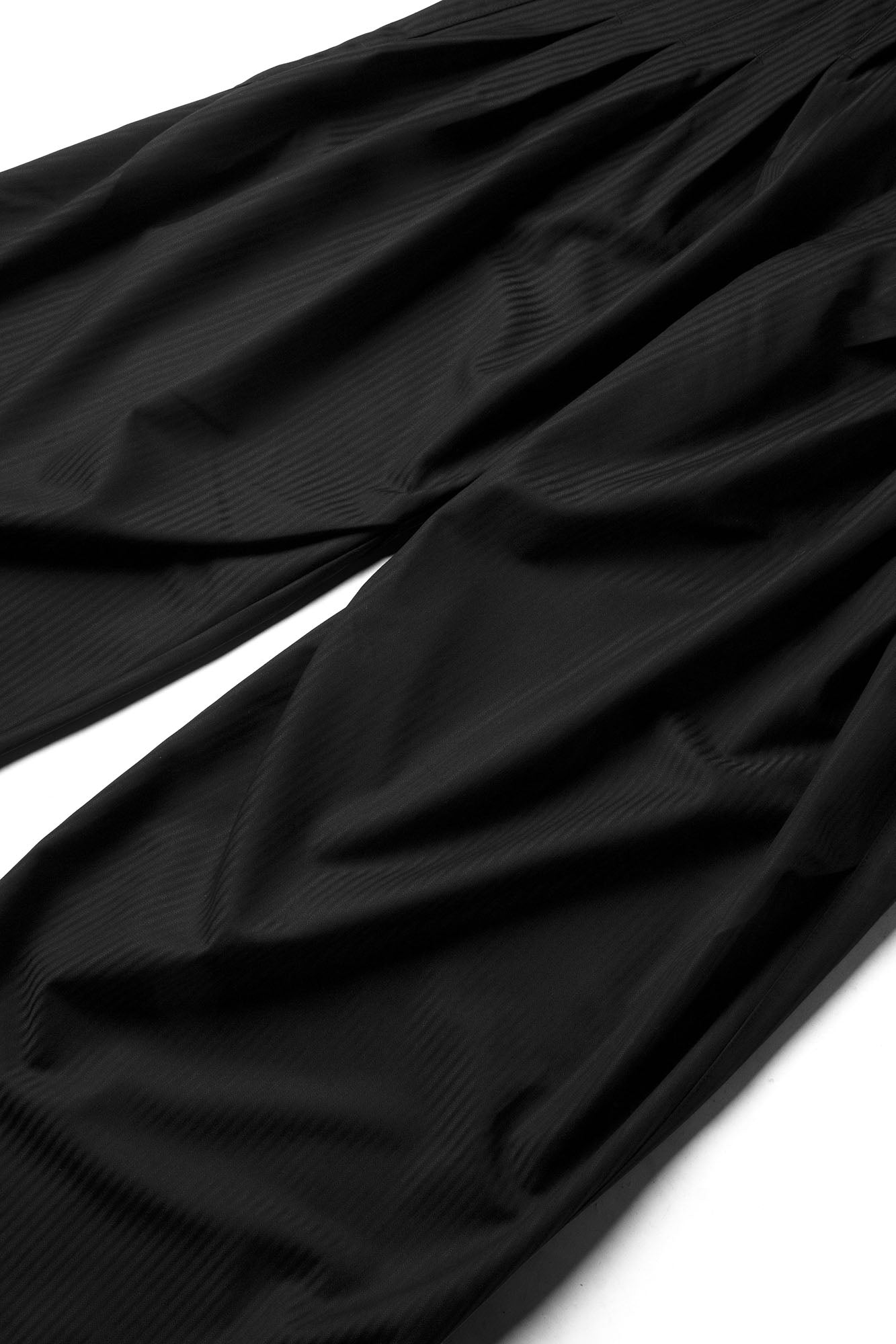 RELABEL Pinstriped Detachable-Scarf Oversized Pants Black, premium urban and streetwear designers apparel on PROJECTISR.com, RELABEL