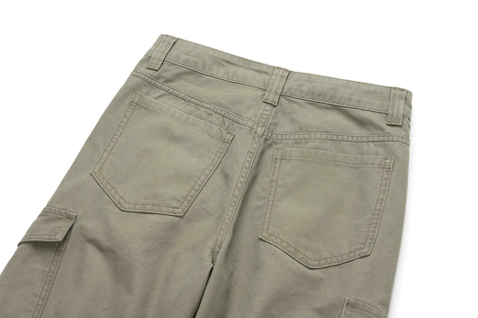OKAYTHXBYE Washed Button Flap-Pocket Cargo Pants, premium urban and streetwear designers apparel on PROJECTISR.com, OKAYTHXBYE
