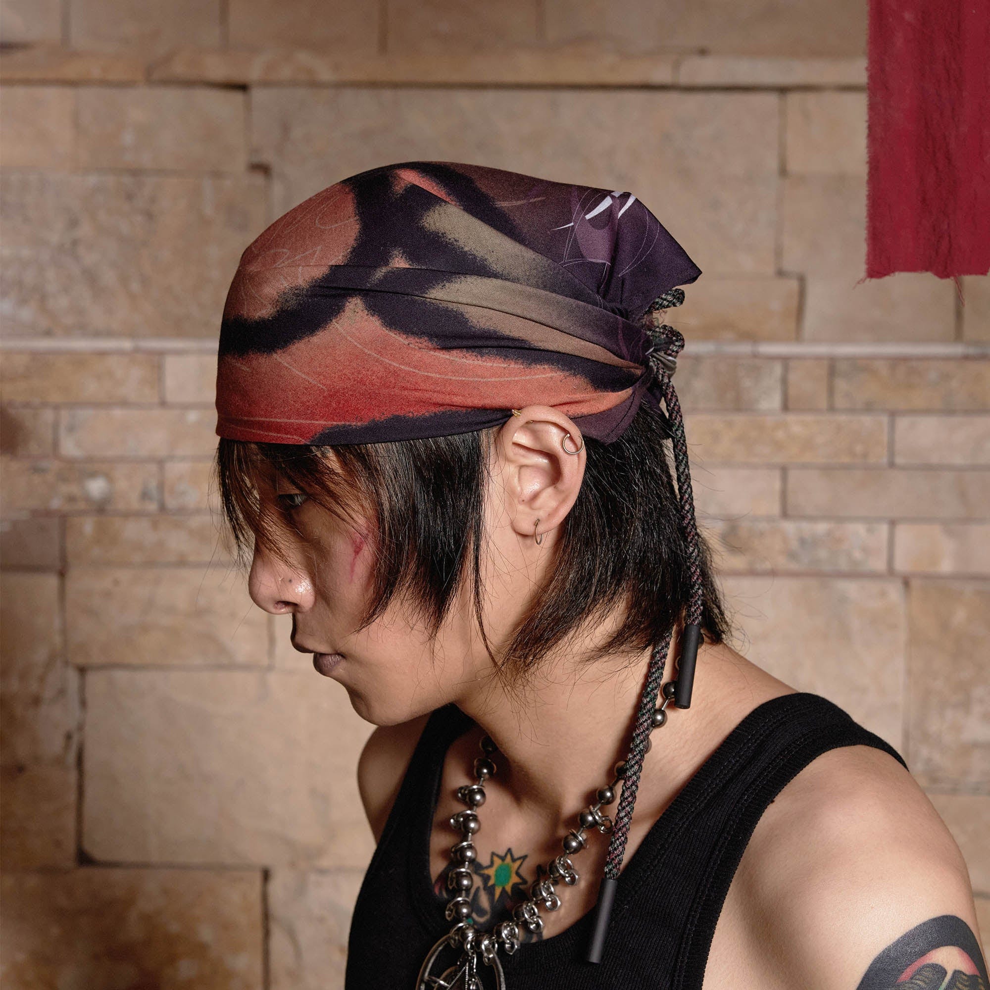DND4DES Abstract Graffiti Headscarf, premium urban and streetwear designers apparel on PROJECTISR.com, DND4DES