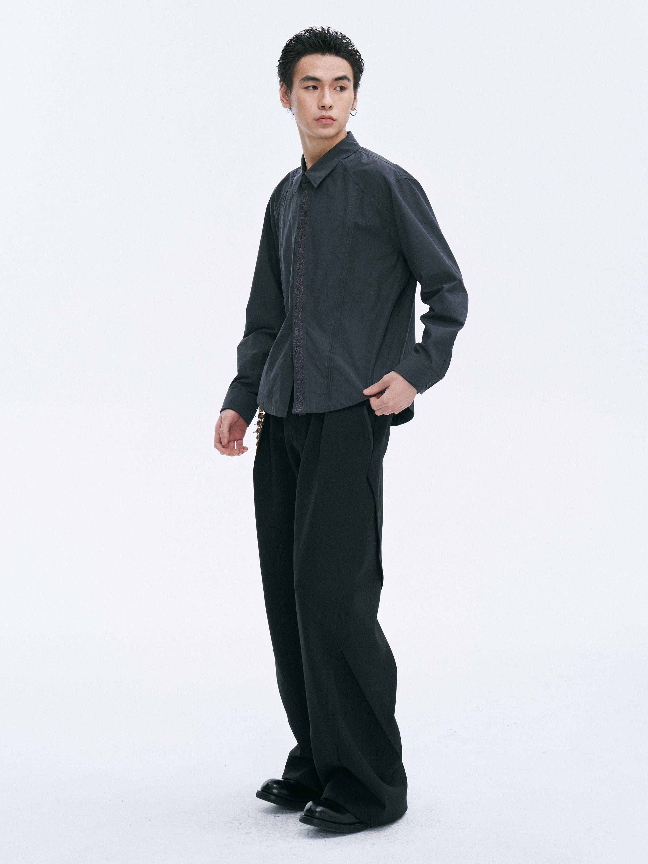 CATSSTAC Layered Seamline Floral Embroidered Shirt, premium urban and streetwear designers apparel on PROJECTISR.com, CATSSTAC