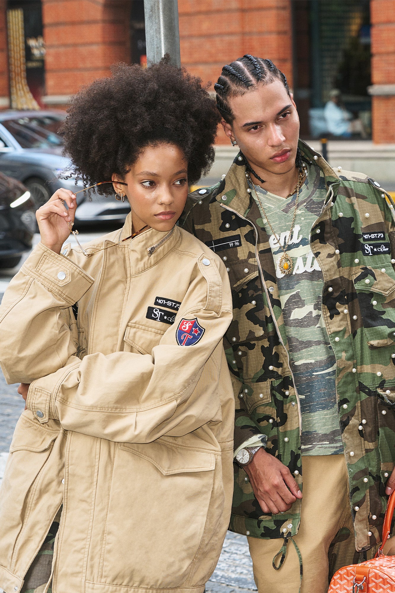 STEEPC Embroidered-Patch Multi-Pocket Oversized Jacket