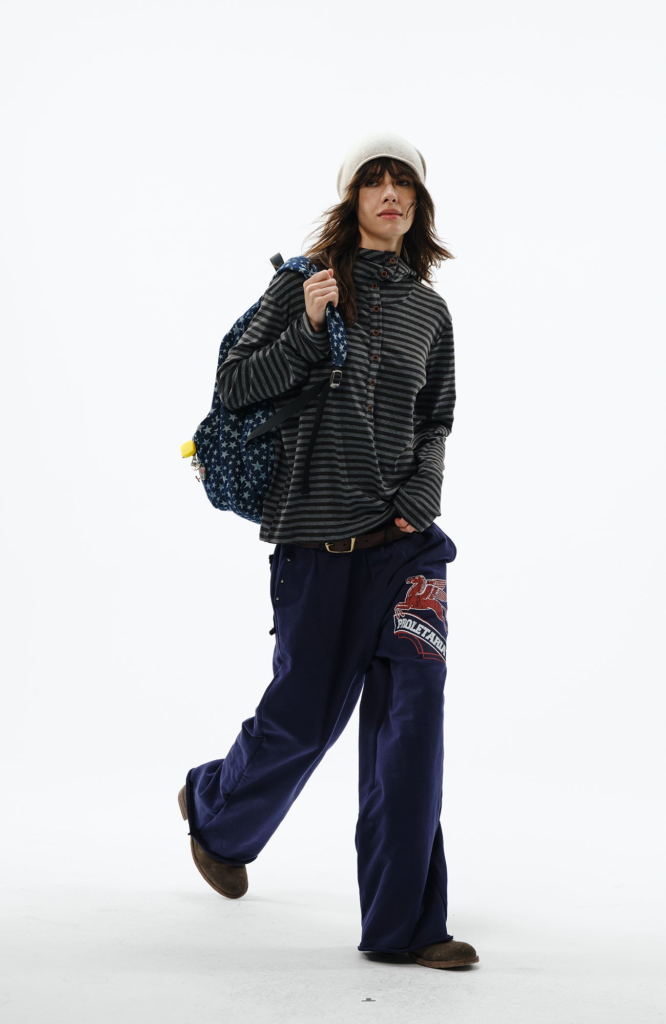 TRECLUB Multi-Eyelet Star Graphic Campus Backpack