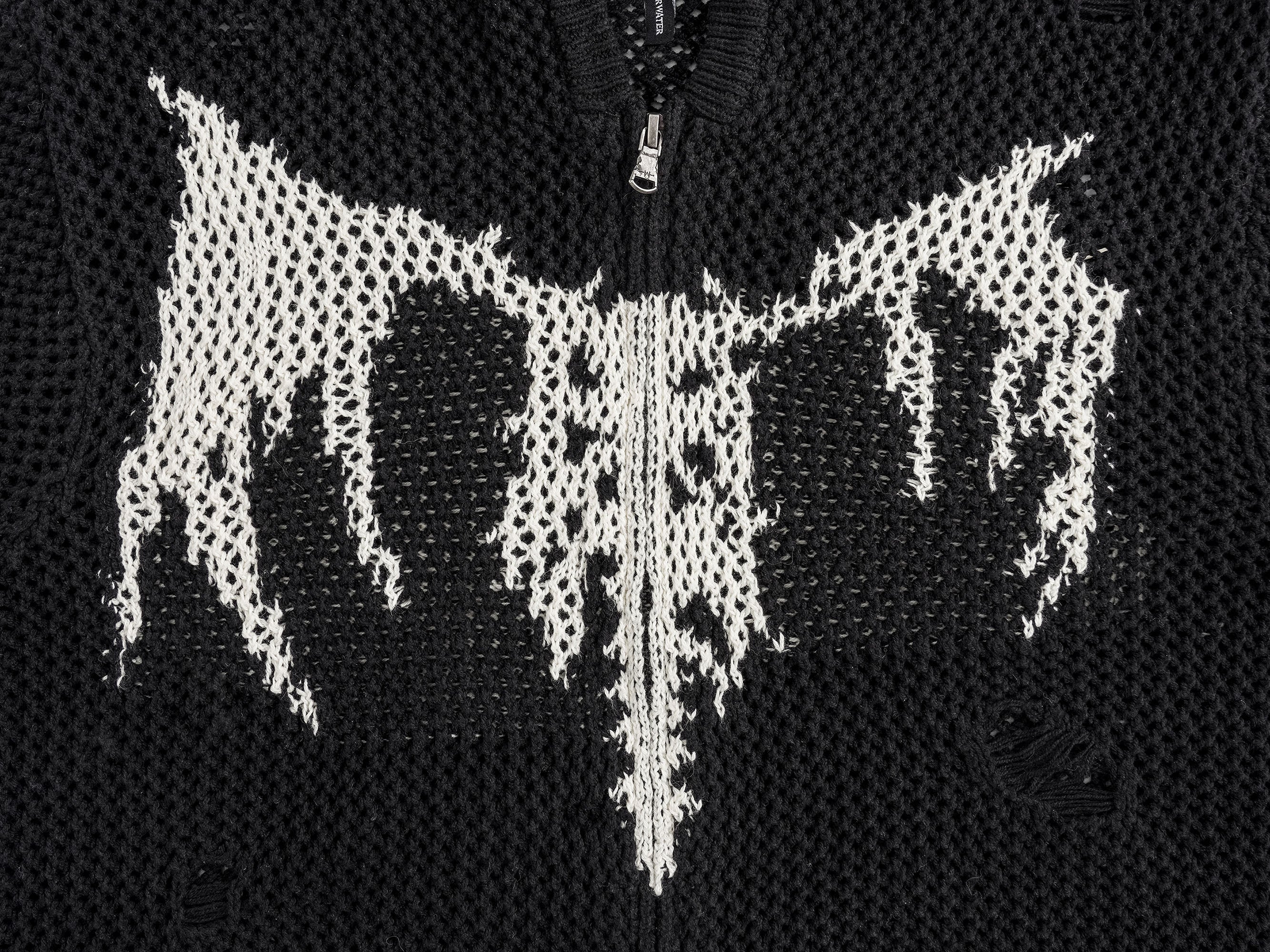 UNDERWATER Hellbound Wing Hooded Zip-Up Cardigan