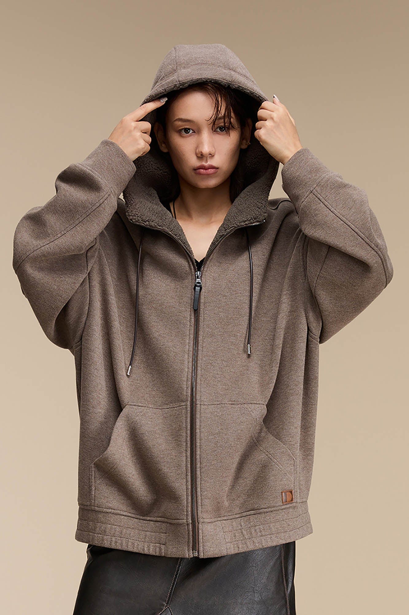 OPICLOTH Fleece-Lined Collared Hooded Jacket, premium urban and streetwear designers apparel on PROJECTISR.com, OPICLOTH