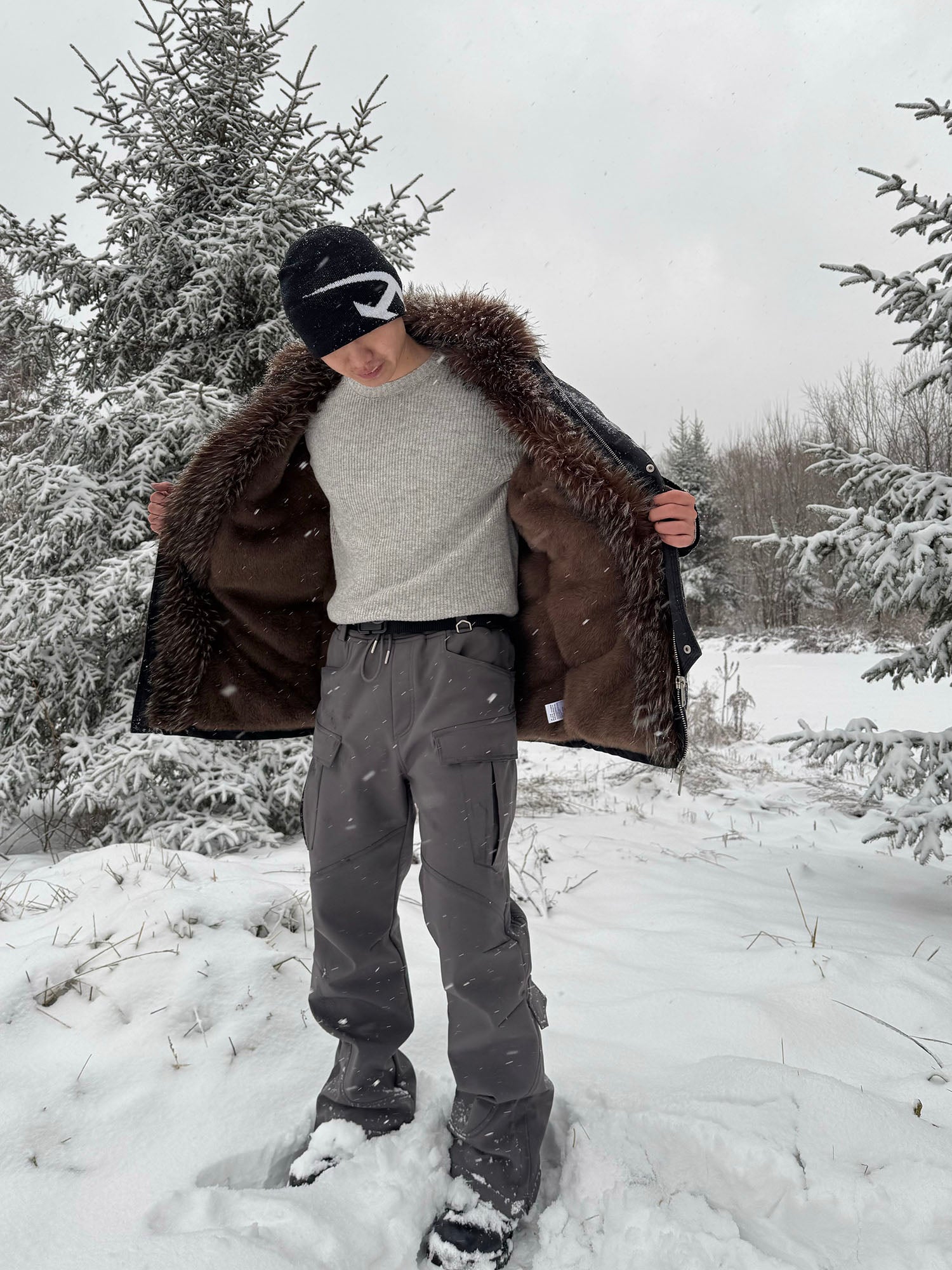 CATSSTAC Faux Fur-Trimmed Utility Parka