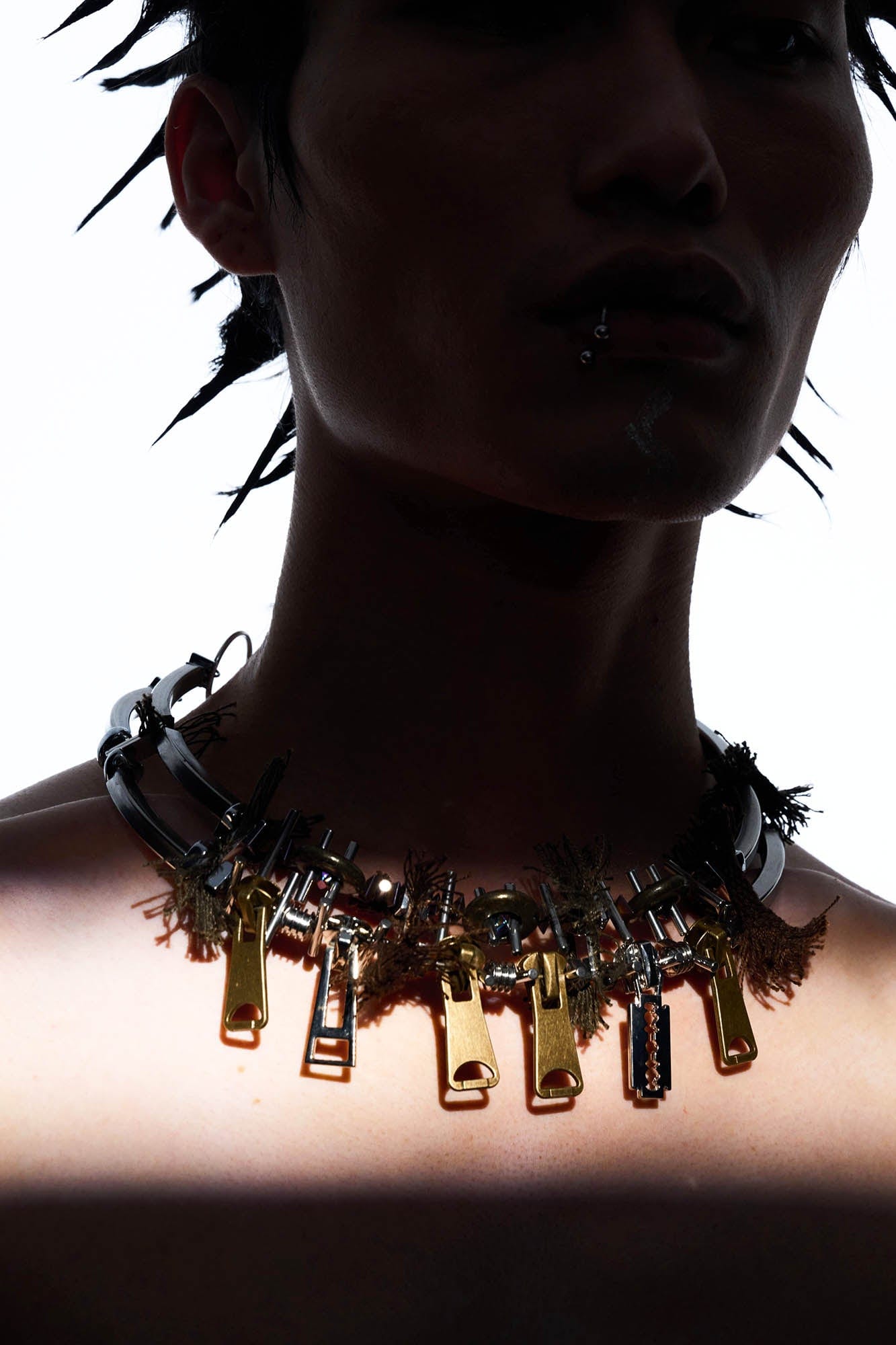 ILLUSORY Fifth Element Multi-Zipper Double-Strand Necklace, premium urban and streetwear designers apparel on PROJECTISR.com, ILLUSORY