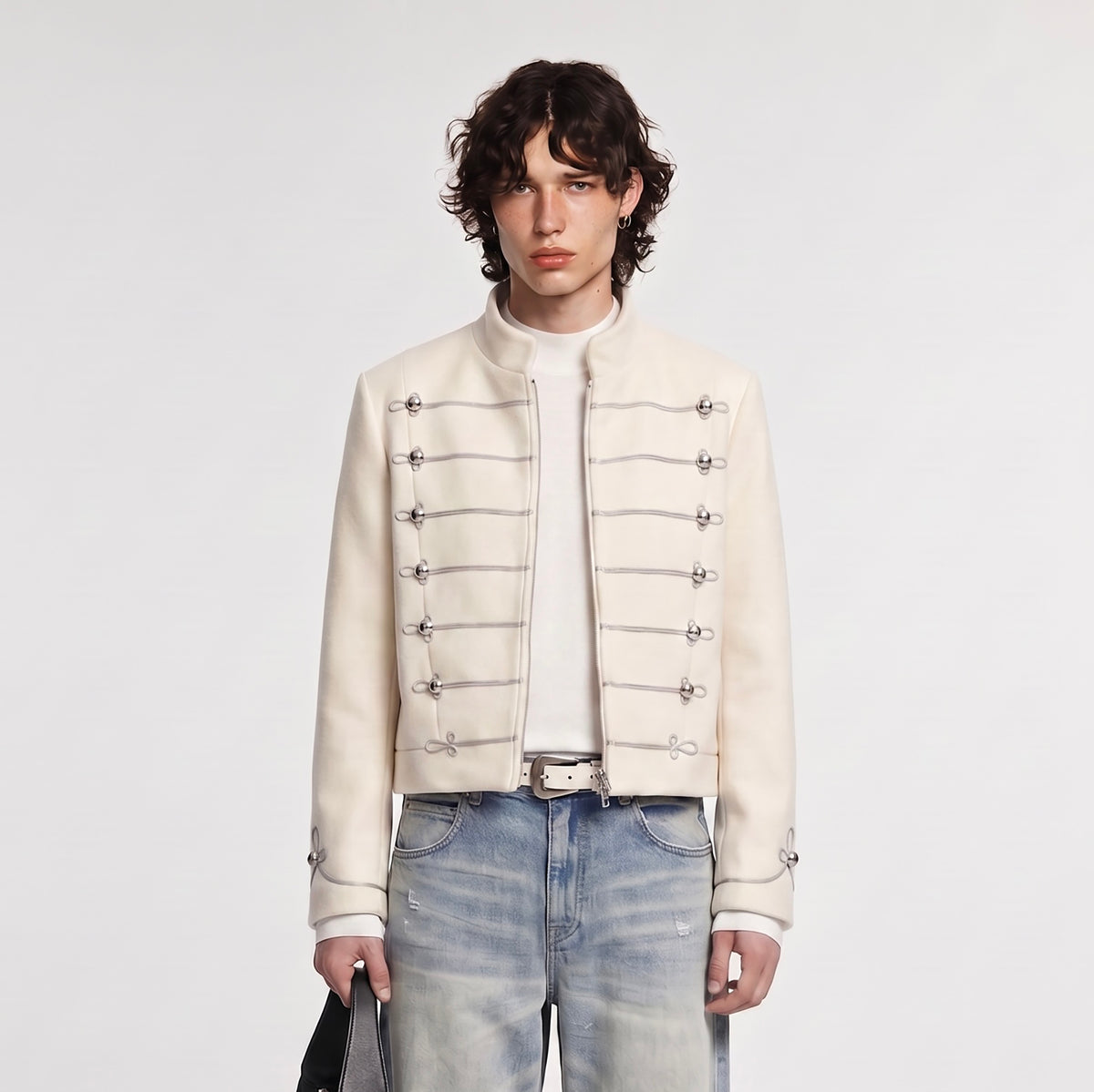 ELETEIZE Retro Napoleon Collar Wool-Blend Jacket