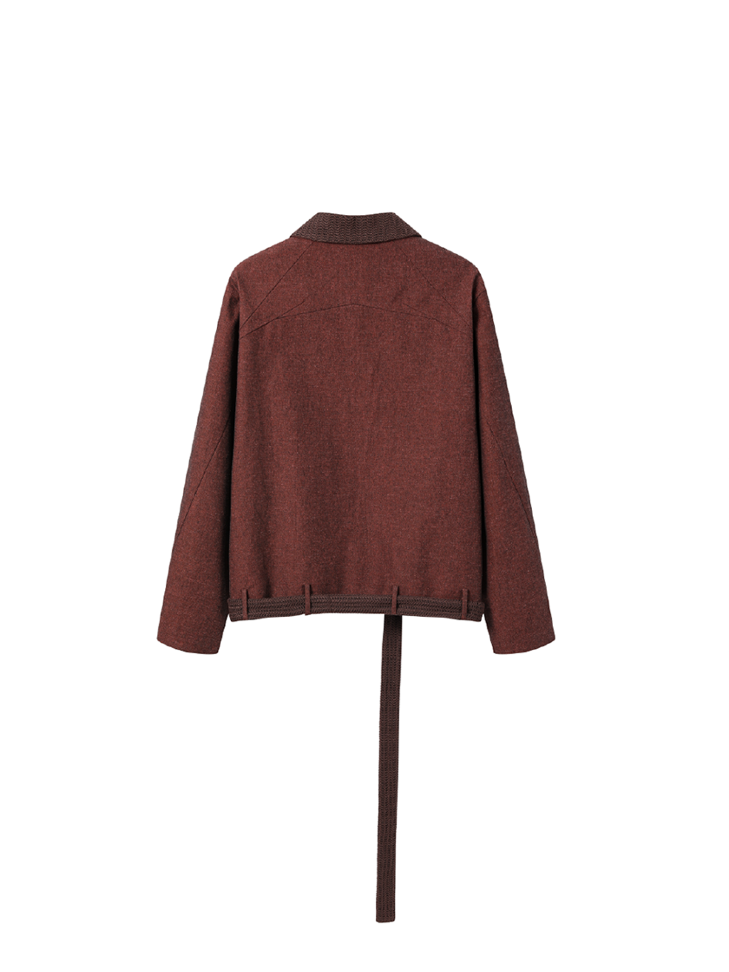 ALVNG AR ANTS Linen-Blend Draped-Belted Jacket, premium urban and streetwear designers apparel on PROJECTISR.com, ALVNG AR ANTS