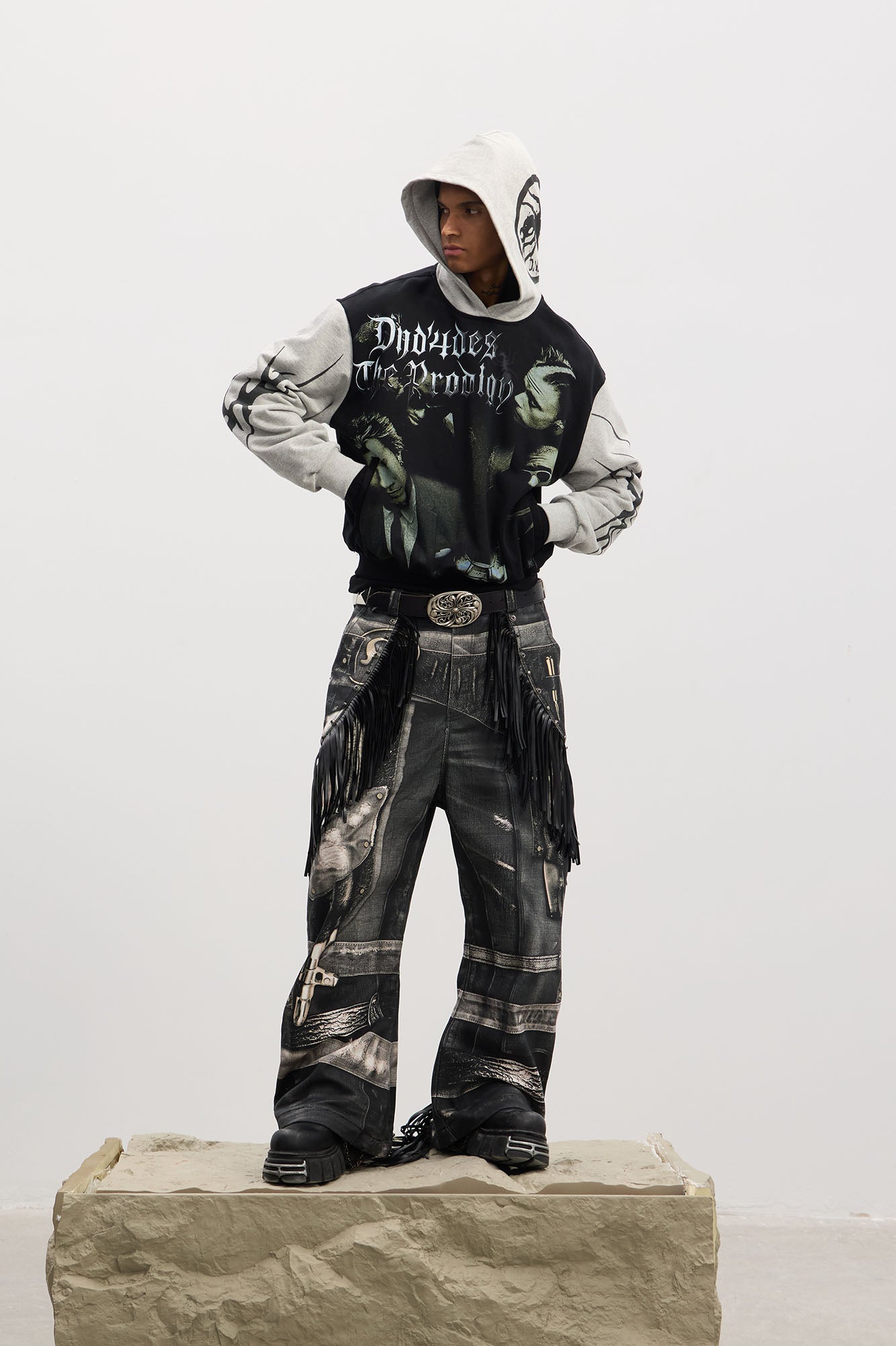 DND4DES Rockstar Full-Print Contrast Hoodie, premium urban and streetwear designers apparel on PROJECTISR.com, DND4DES