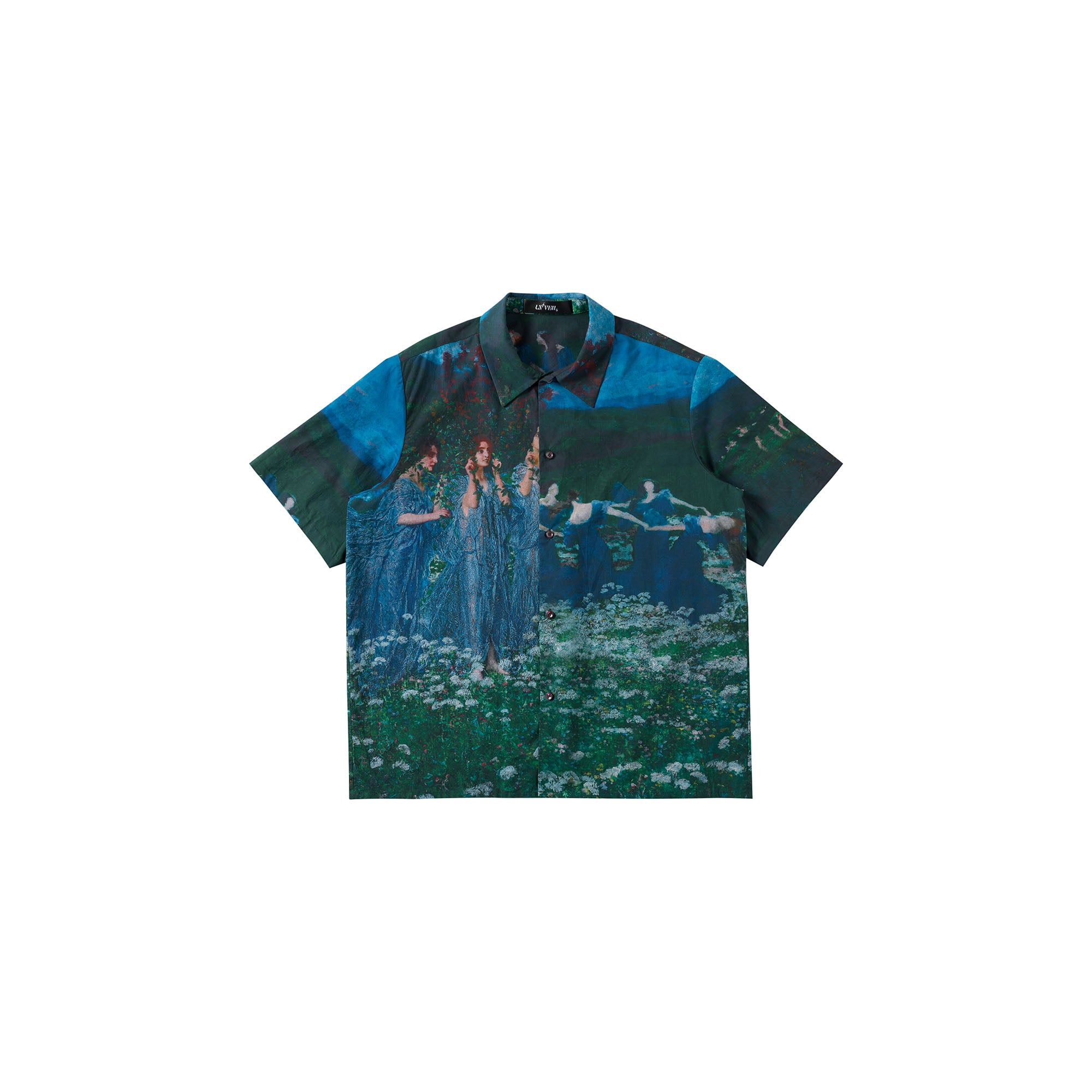 TUIMU Oil Painting Full-Print Padded-Shoulder Shirt, premium urban and streetwear designers apparel on PROJECTISR.com, TUIMU