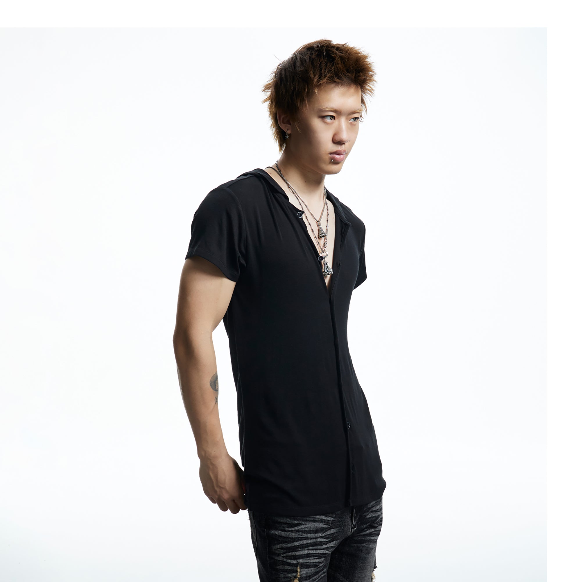 DND4DES Ruched Back Hooded T-Shirt, premium urban and streetwear designers apparel on PROJECTISR.com, DND4DES