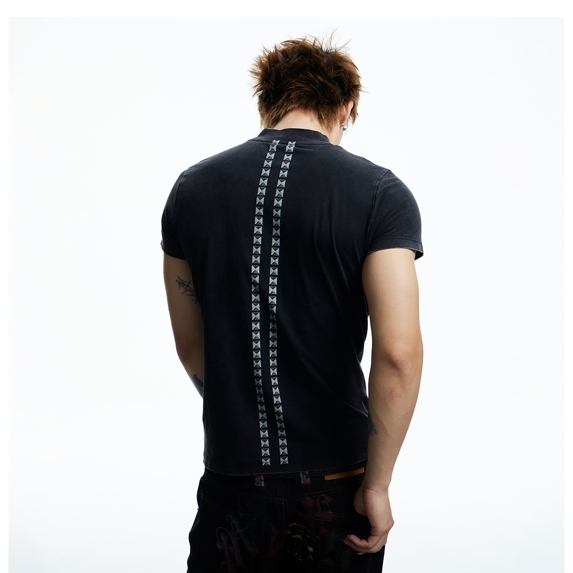 DND4DES Punk Stud Lips Print T-Shirt, premium urban and streetwear designers apparel on PROJECTISR.com, DND4DES