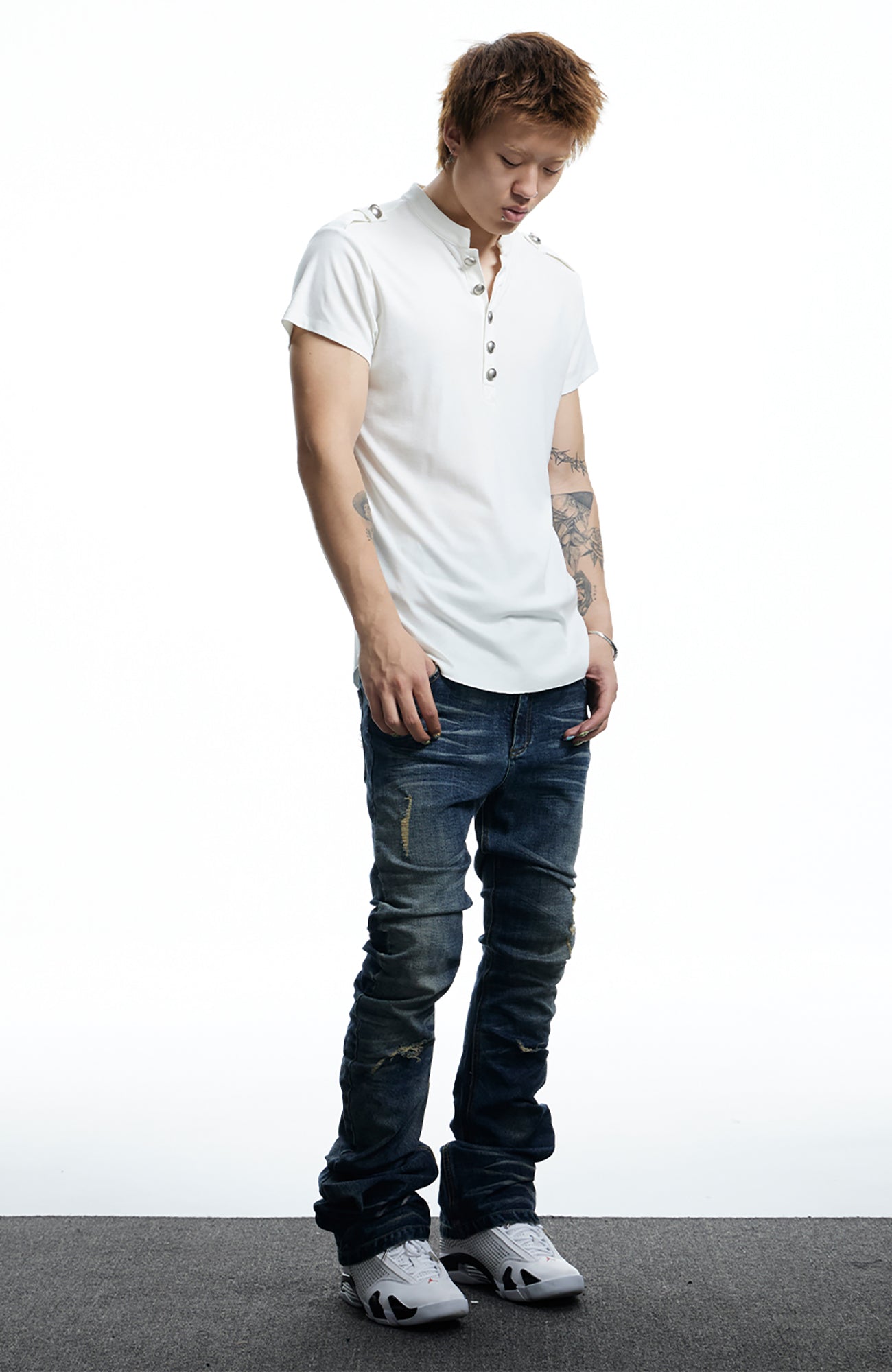 DND4DES Regal Braid Button T-Shirt, premium urban and streetwear designers apparel on PROJECTISR.com, DND4DES