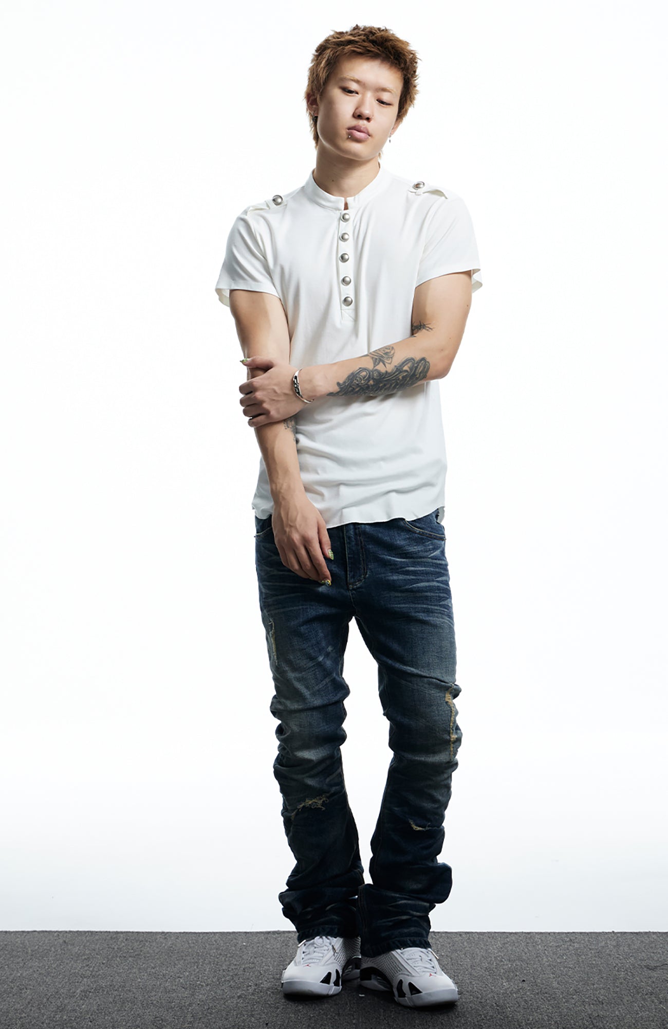 DND4DES Regal Braid Button T-Shirt, premium urban and streetwear designers apparel on PROJECTISR.com, DND4DES