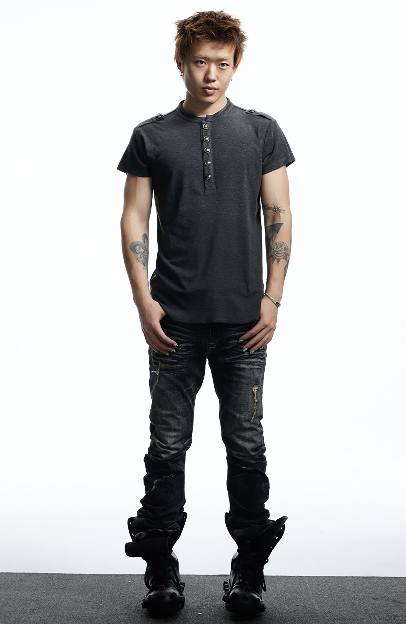 DND4DES Regal Braid Button T-Shirt, premium urban and streetwear designers apparel on PROJECTISR.com, DND4DES