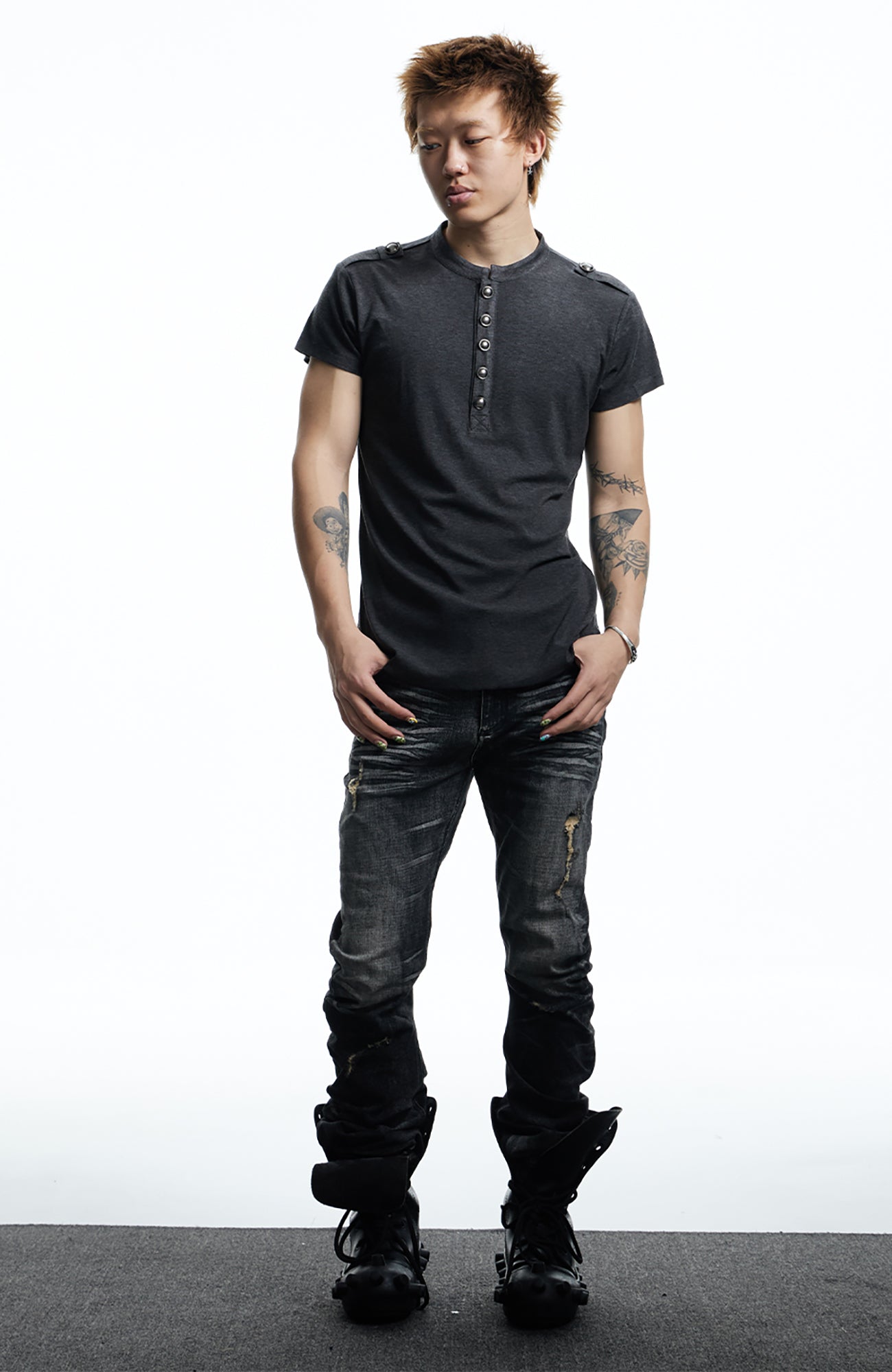 DND4DES Regal Braid Button T-Shirt, premium urban and streetwear designers apparel on PROJECTISR.com, DND4DES