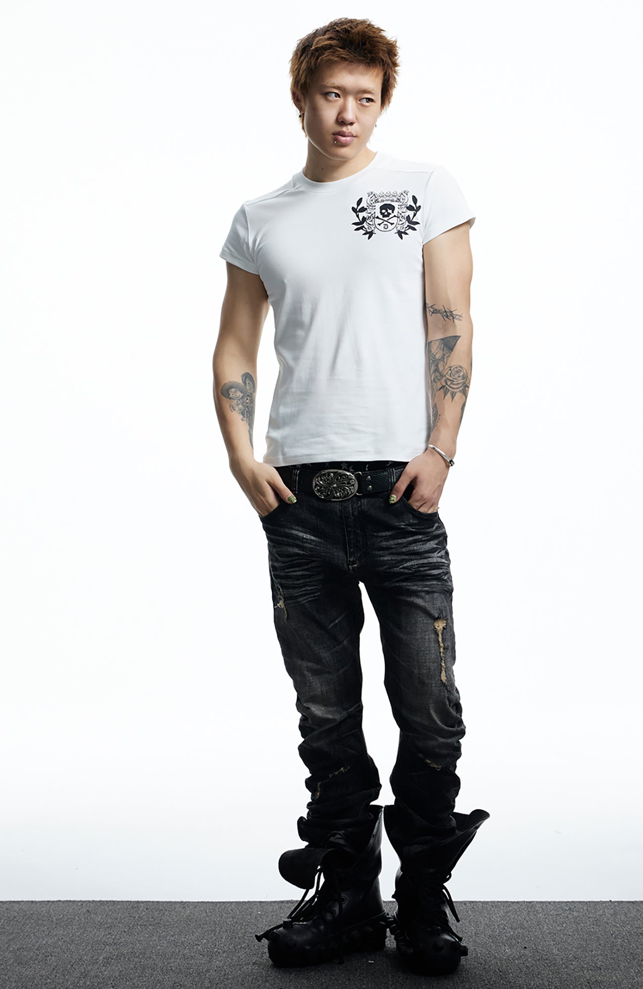 DND4DES Gothic Skull Crest T-Shirt, premium urban and streetwear designers apparel on PROJECTISR.com, DND4DES