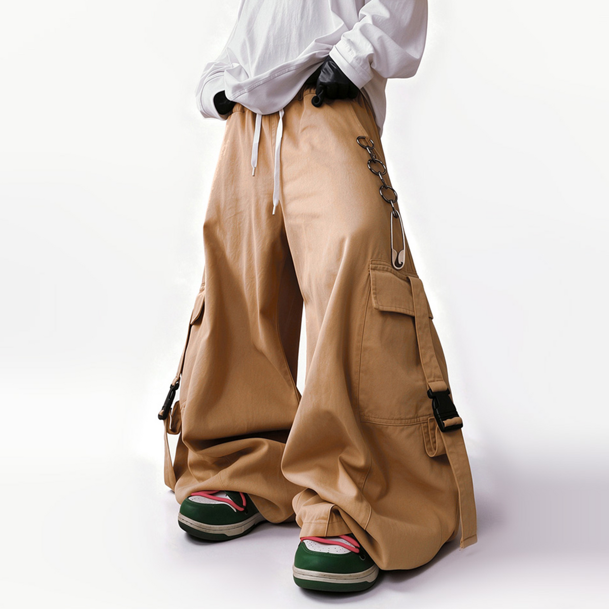 UUCSCC Retro Curved Wide-Leg Cargo Pants, premium urban and streetwear designers apparel on PROJECTISR.com, UUCSCC