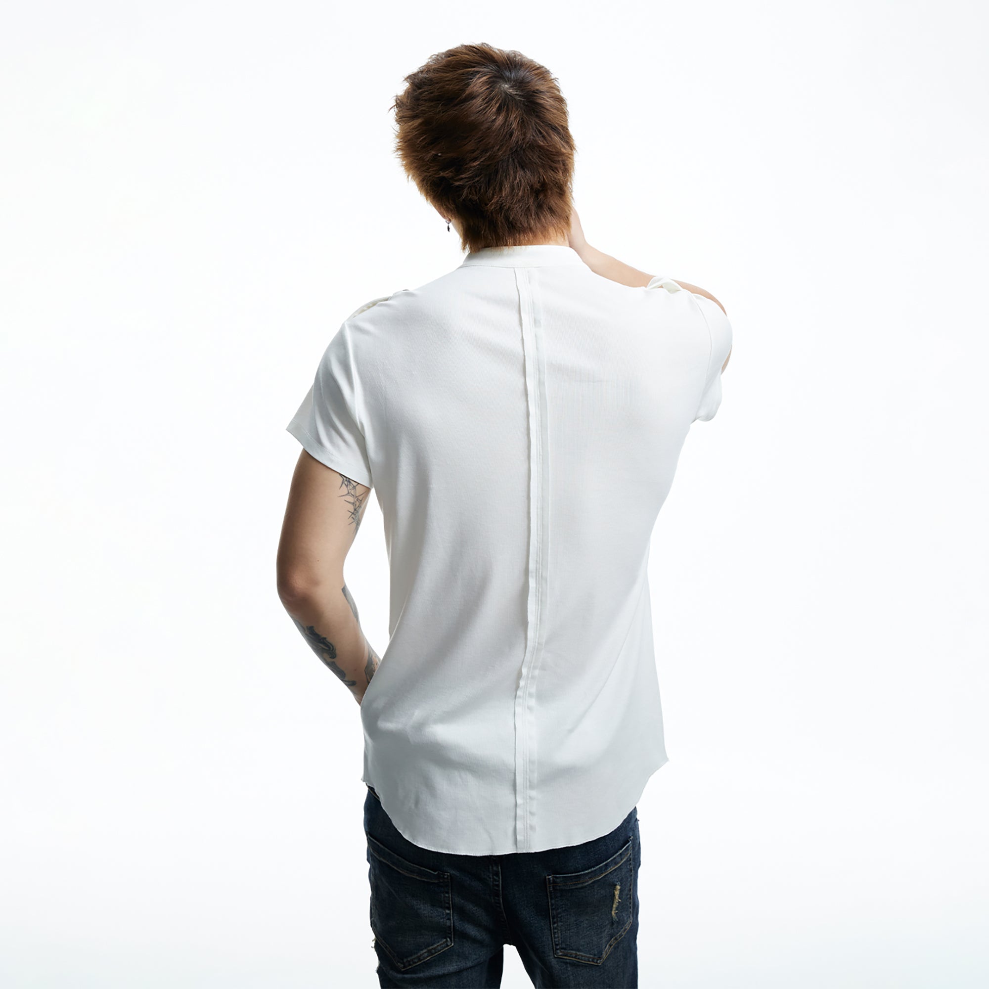 DND4DES Regal Braid Button T-Shirt, premium urban and streetwear designers apparel on PROJECTISR.com, DND4DES