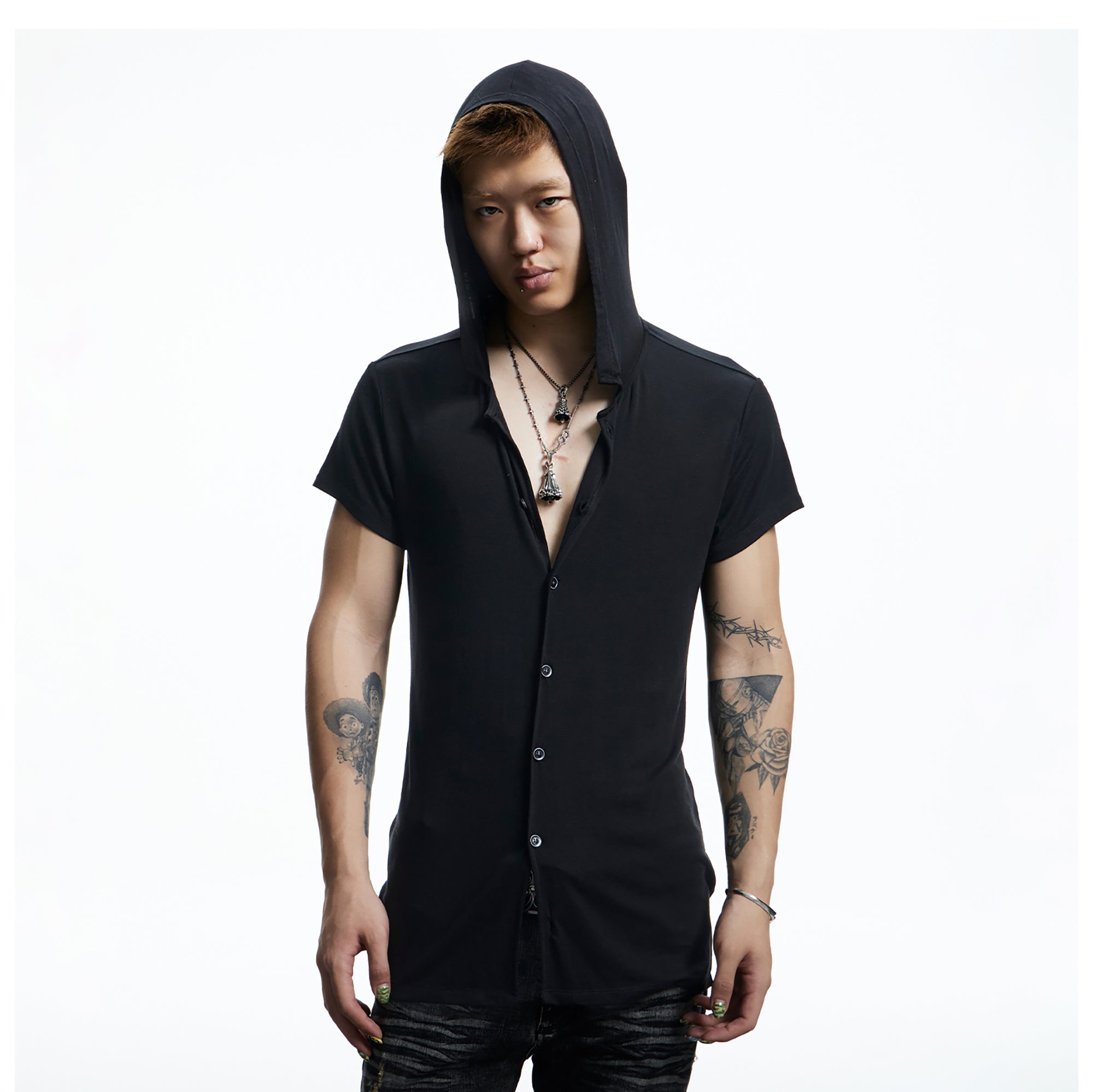 DND4DES Ruched Back Hooded T-Shirt, premium urban and streetwear designers apparel on PROJECTISR.com, DND4DES