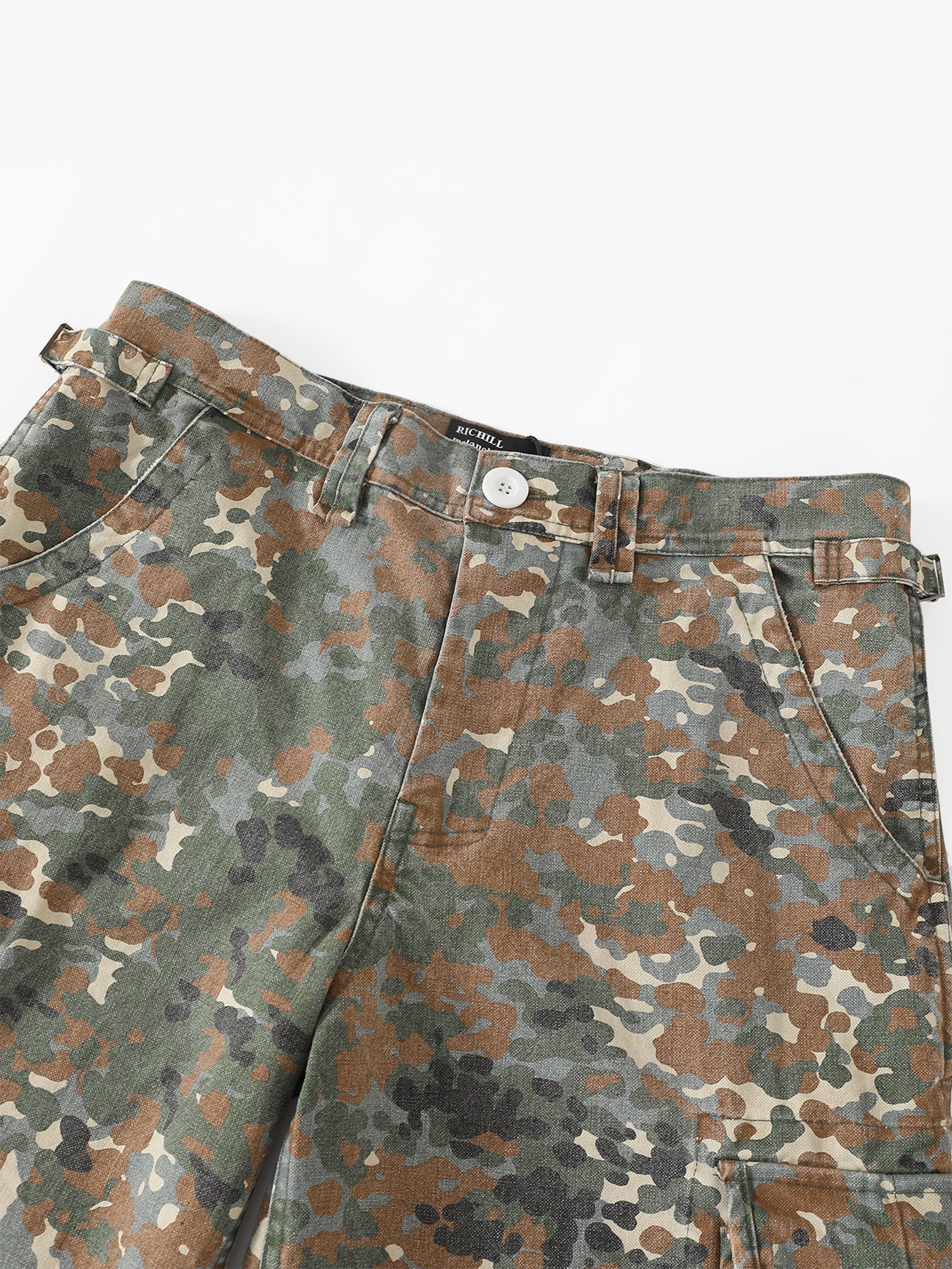 RICHILL Washed Camo Cargo Shorts