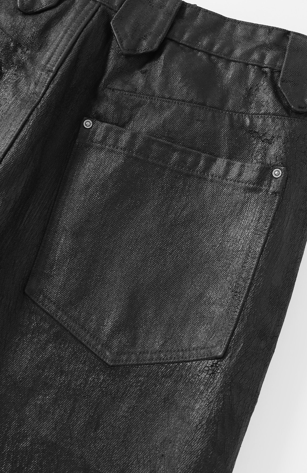 RICHILL Cracked Coated Flared Denim Pants, premium urban and streetwear designers apparel on PROJECTISR.com, RICHILL