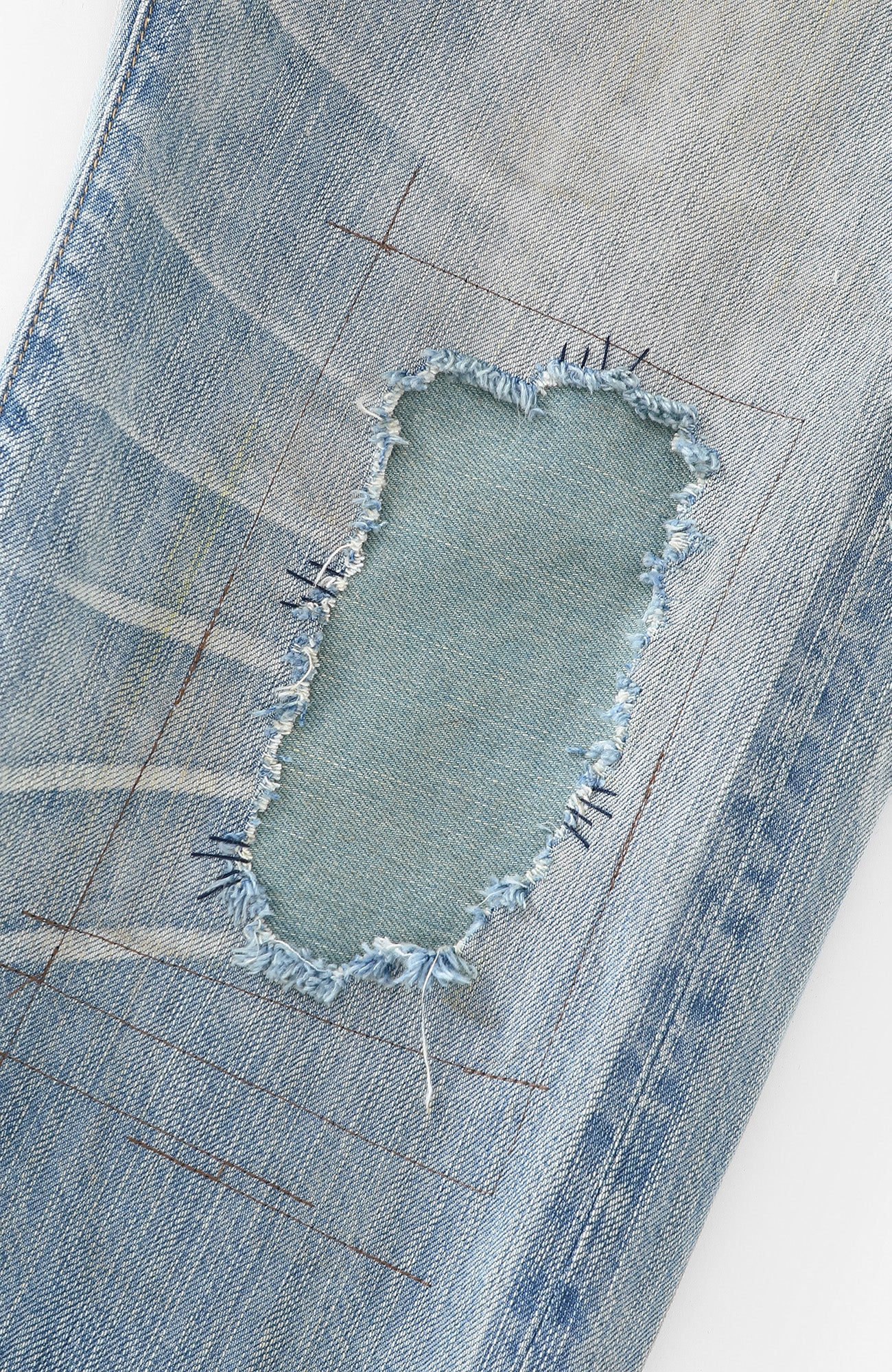 RICHILL Distressed Paneled Washed Straight-Leg Jeans, premium urban and streetwear designers apparel on PROJECTISR.com, RICHILL