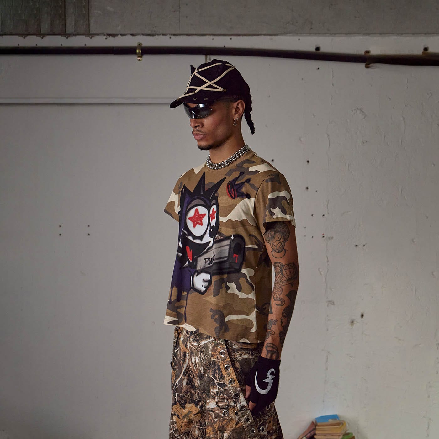 DND4DES Felix Camo Graffiti T-Shirt, premium urban and streetwear designers apparel on PROJECTISR.com, DND4DES