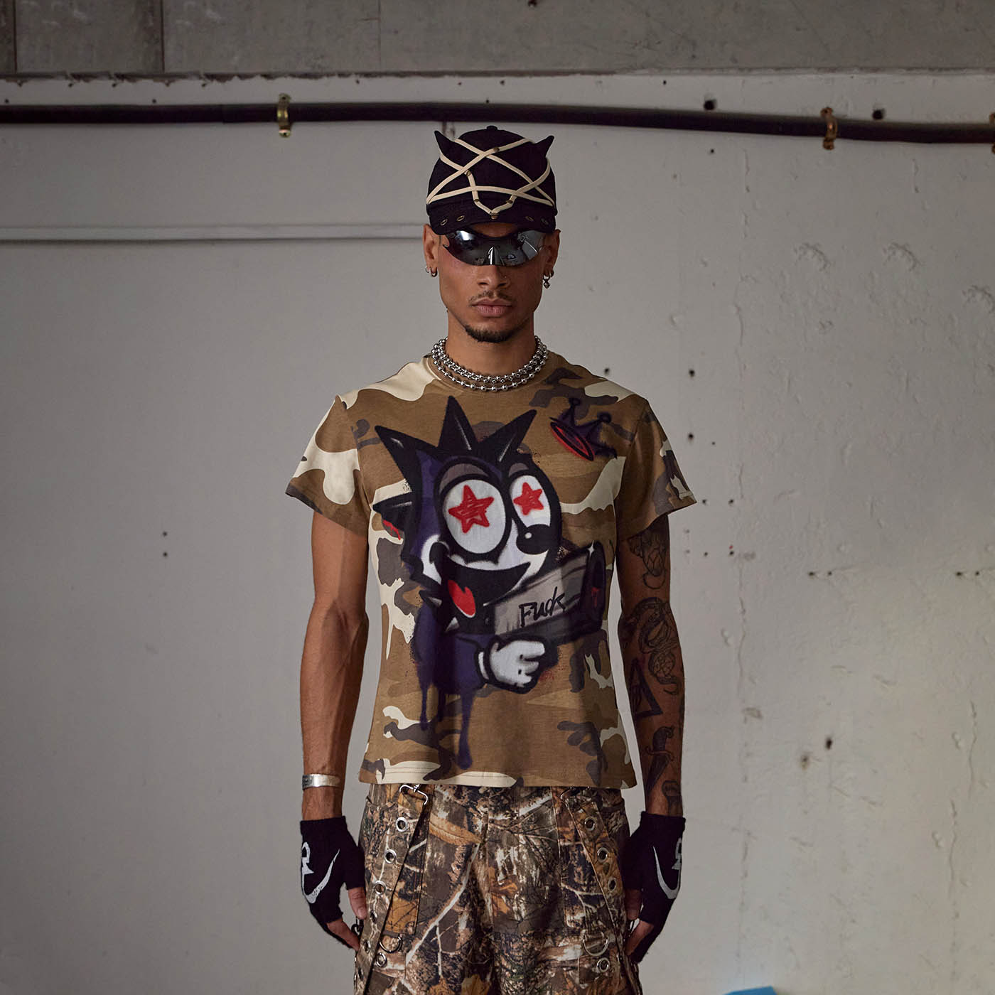 DND4DES Felix Camo Graffiti T-Shirt, premium urban and streetwear designers apparel on PROJECTISR.com, DND4DES