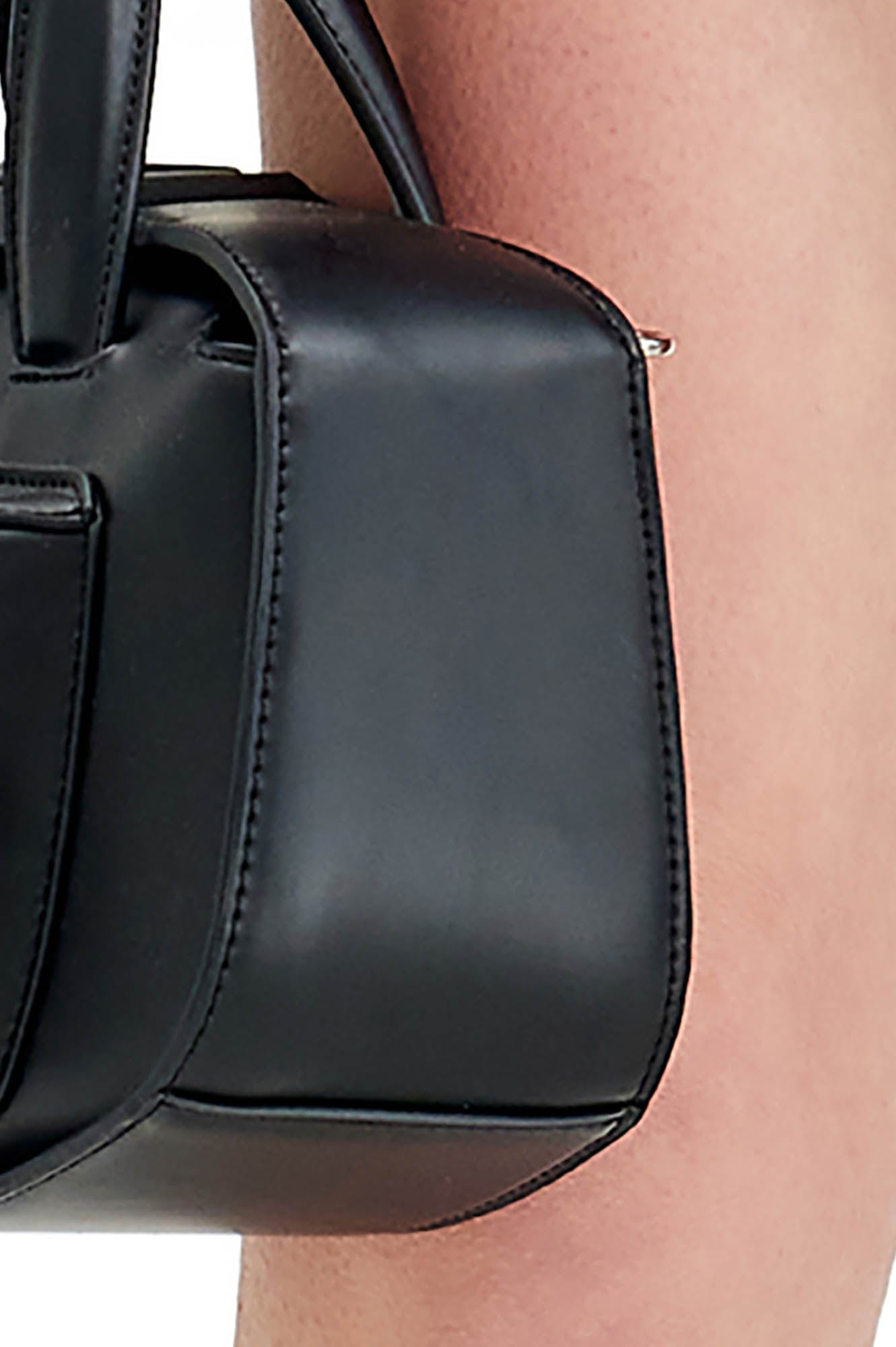 FACEONLAB Metallic Logo Faux Leather Dual-Handle Bag, premium urban and streetwear designers apparel on PROJECTISR.com, FACEONLAB