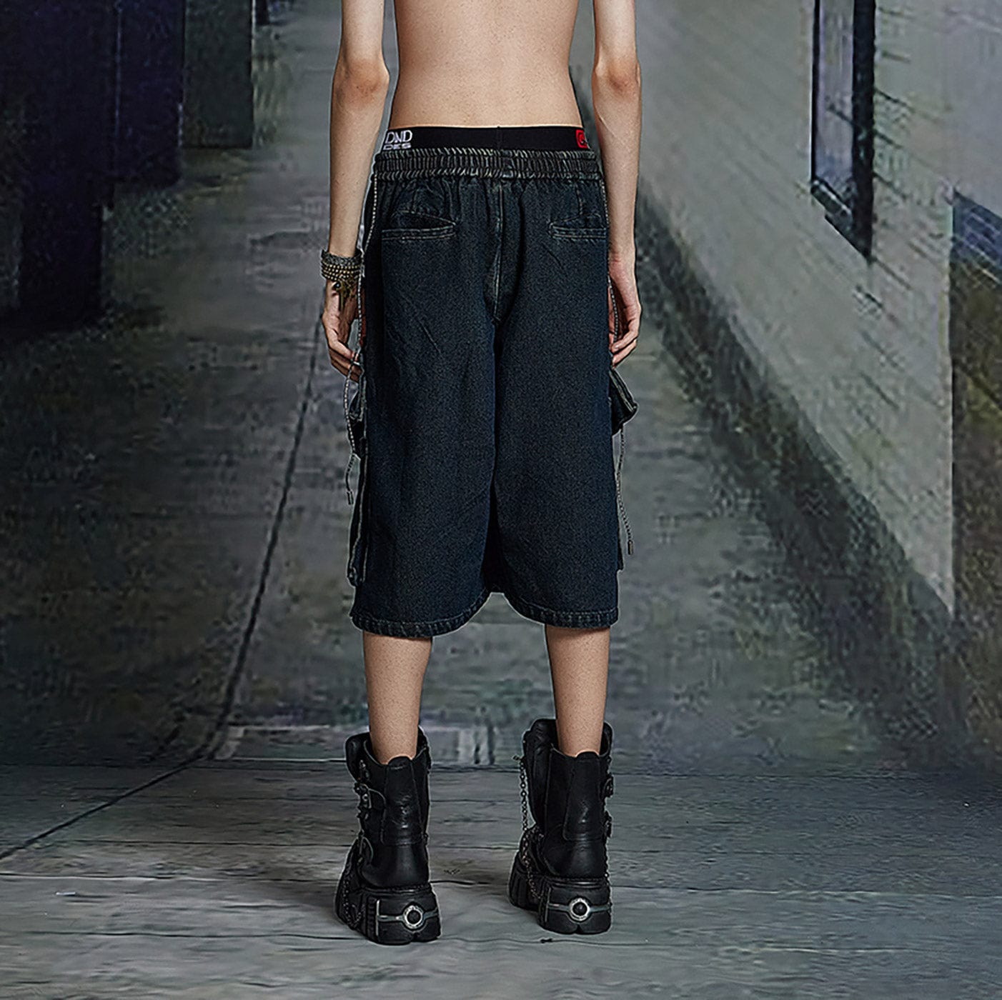 DND4DES Star Drawstring Deconstructed Denim Shorts, premium urban and streetwear designers apparel on PROJECTISR.com, DND4DES