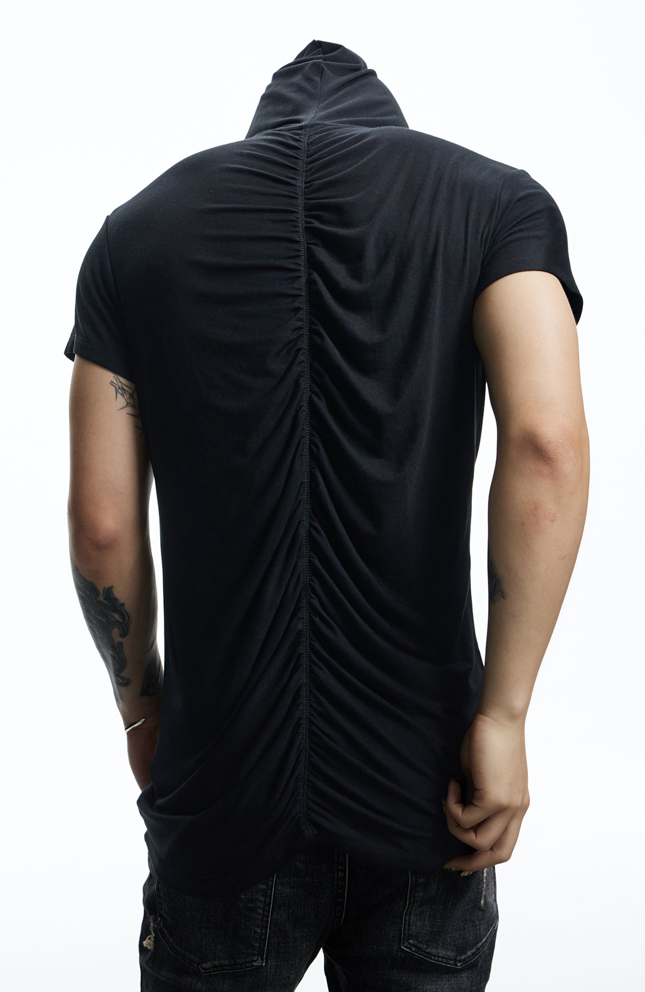 DND4DES Ruched Back Hooded T-Shirt, premium urban and streetwear designers apparel on PROJECTISR.com, DND4DES