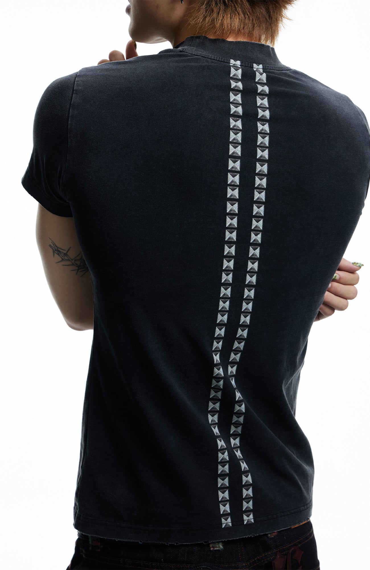 DND4DES Punk Stud Lips Print T-Shirt, premium urban and streetwear designers apparel on PROJECTISR.com, DND4DES