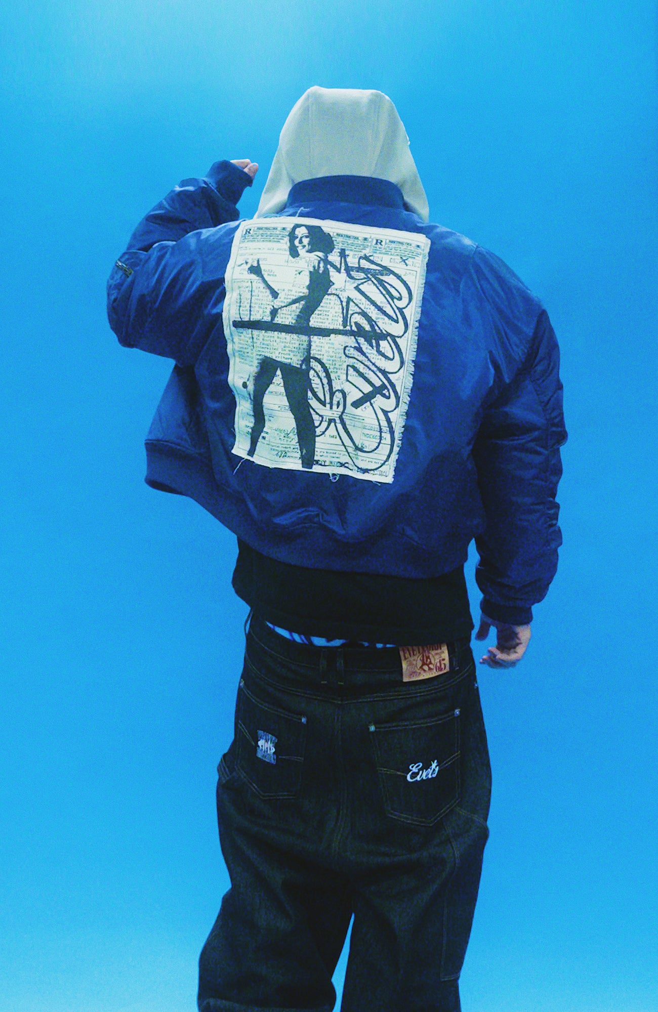 EVETS Graphic Cropped Hooded Bomber, premium urban and streetwear designers apparel on PROJECTISR.com, EVETS
