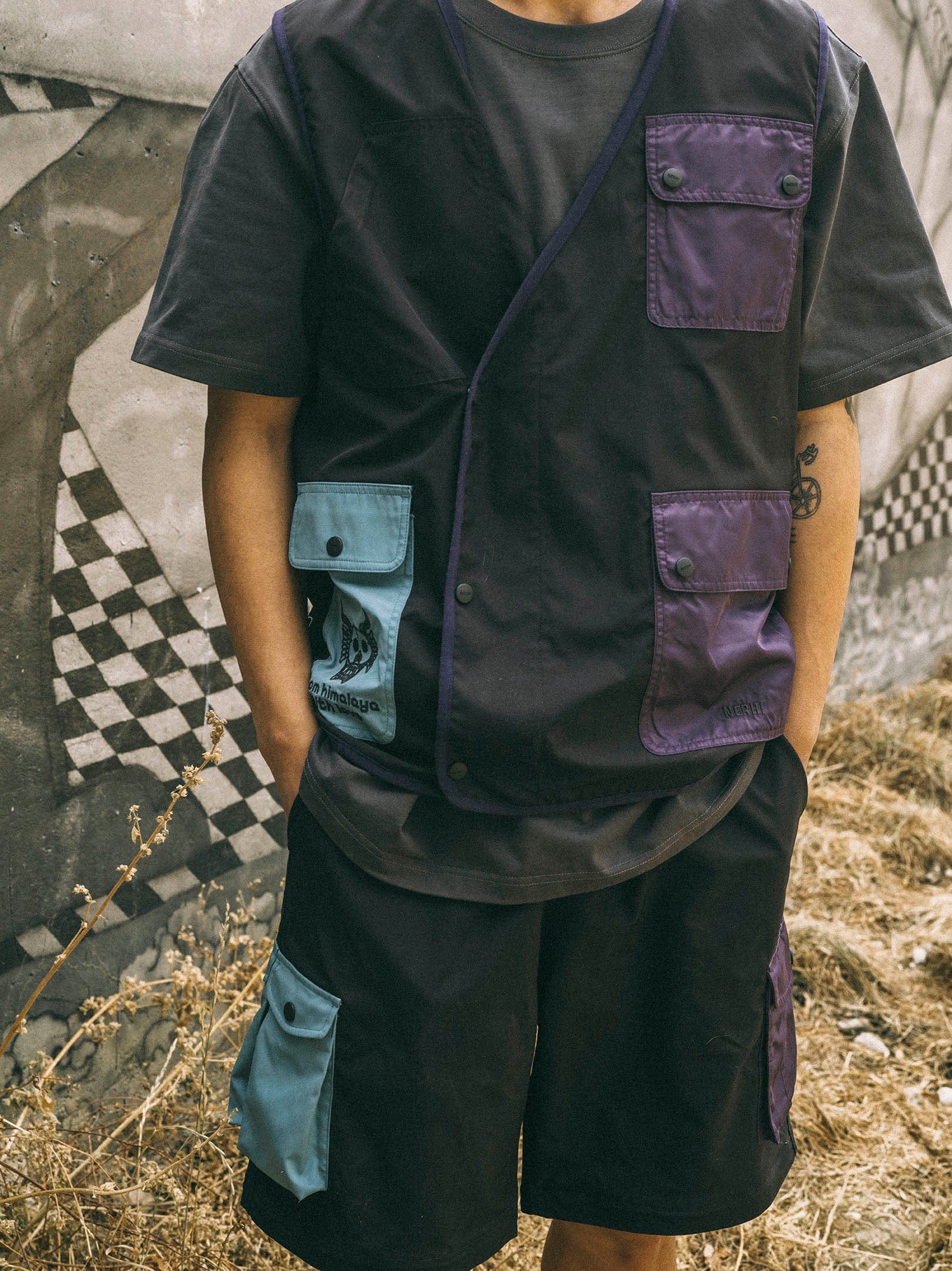 NERHI Contrast Flap Pocket Quick-Dry Vest, premium urban and streetwear designers apparel on PROJECTISR.com, NERHI