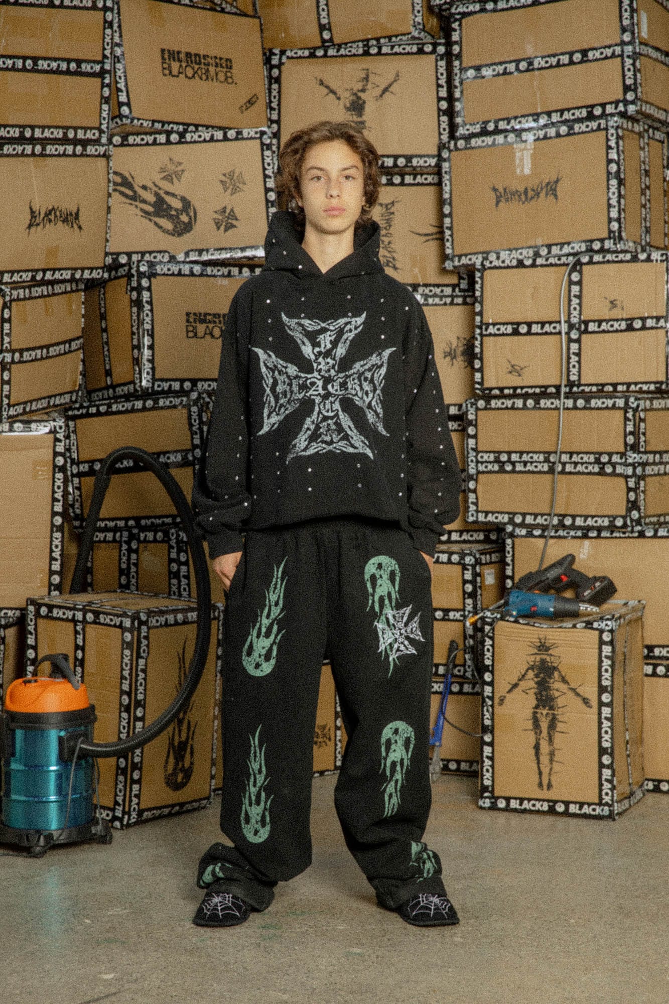BLACK8MOB Flame Graphics Sweatpants, premium urban and streetwear designers apparel on PROJECTISR.com, BLACK8MOB