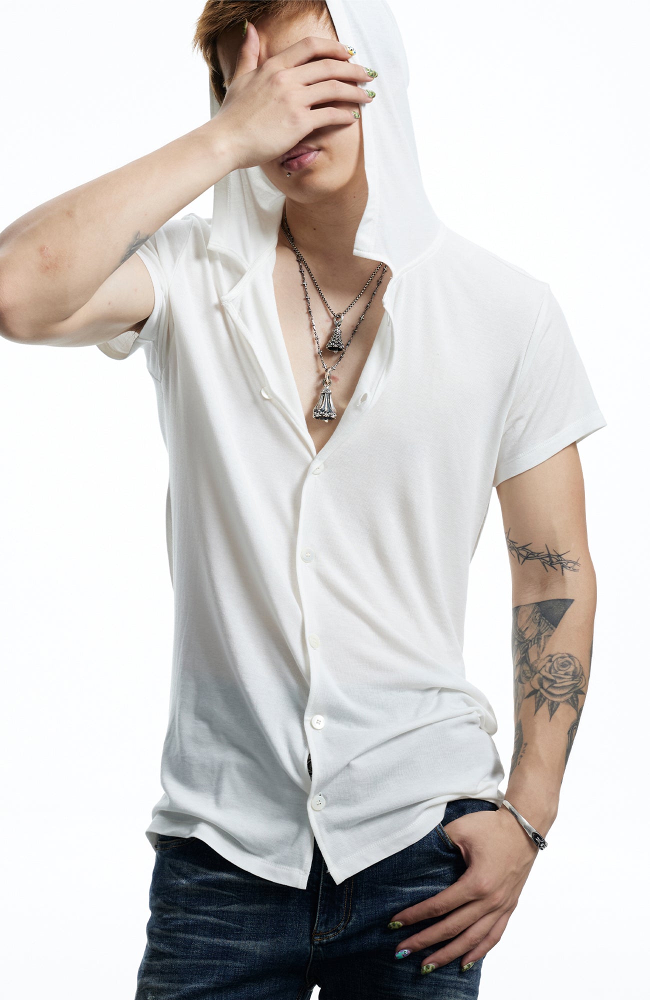 DND4DES Ruched Back Hooded T-Shirt, premium urban and streetwear designers apparel on PROJECTISR.com, DND4DES