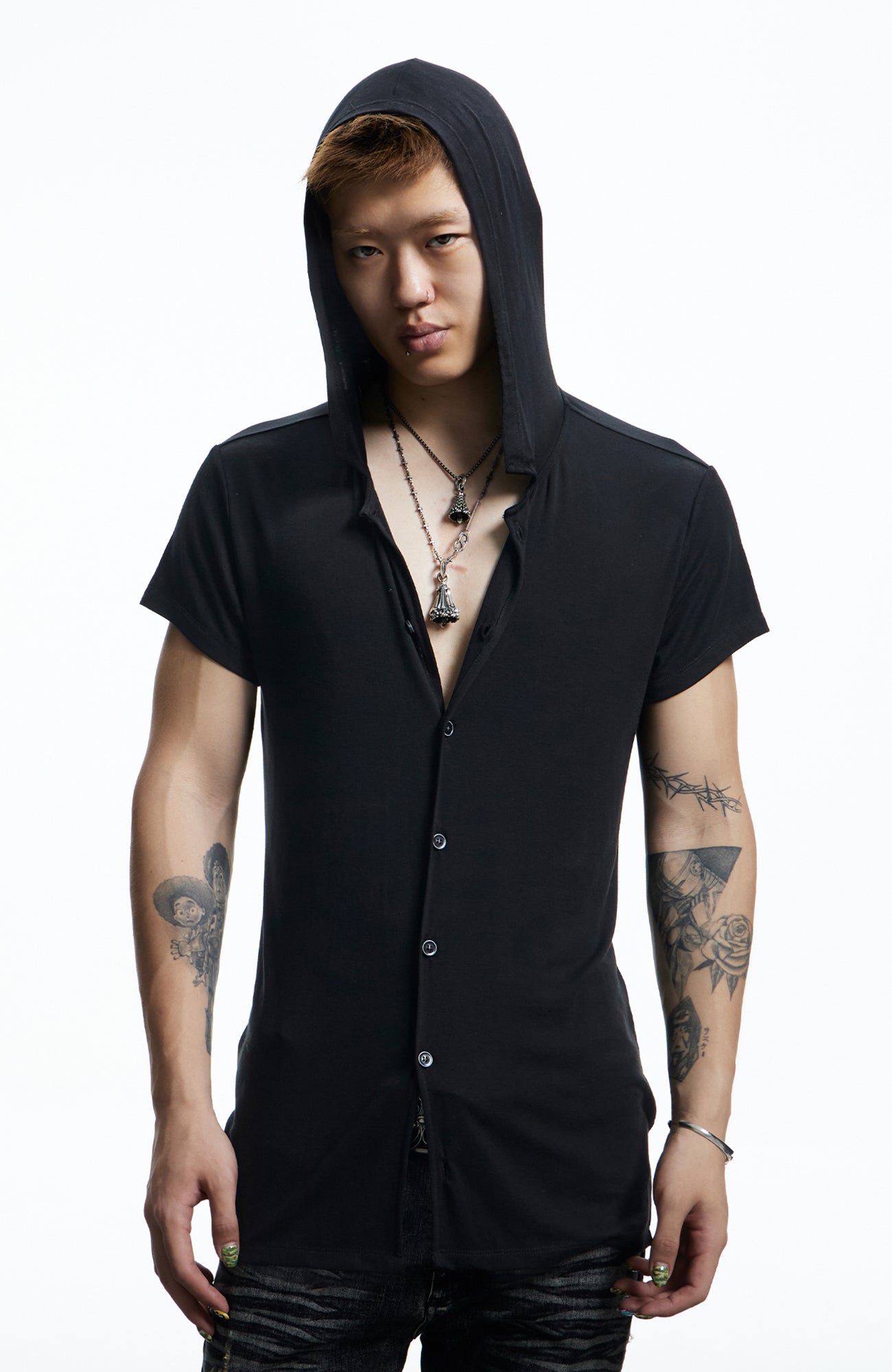DND4DES Ruched Back Hooded T-Shirt, premium urban and streetwear designers apparel on PROJECTISR.com, DND4DES