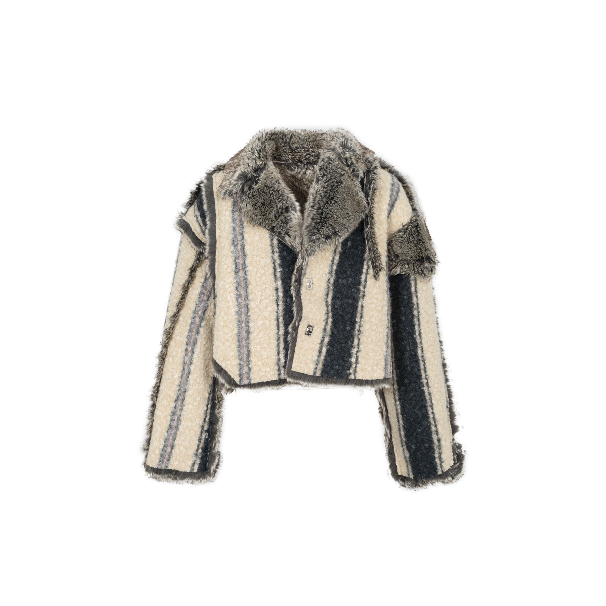 TUIMU Reversible Faux Fur Cropped Jacket, premium urban and streetwear designers apparel on PROJECTISR.com, TUIMU