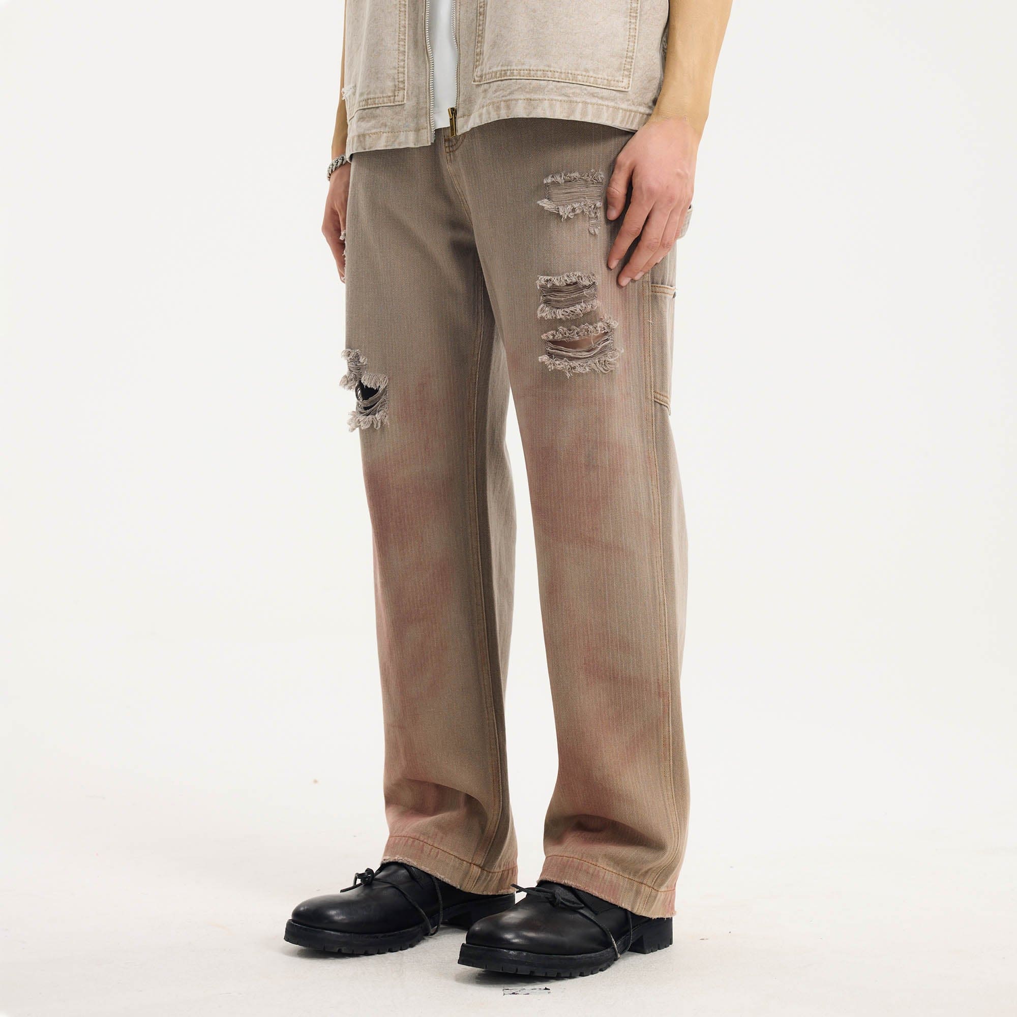 BONELESS Distressed Utility Carpenter Pants, premium urban and streetwear designers apparel on PROJECTISR.com, BONELESS