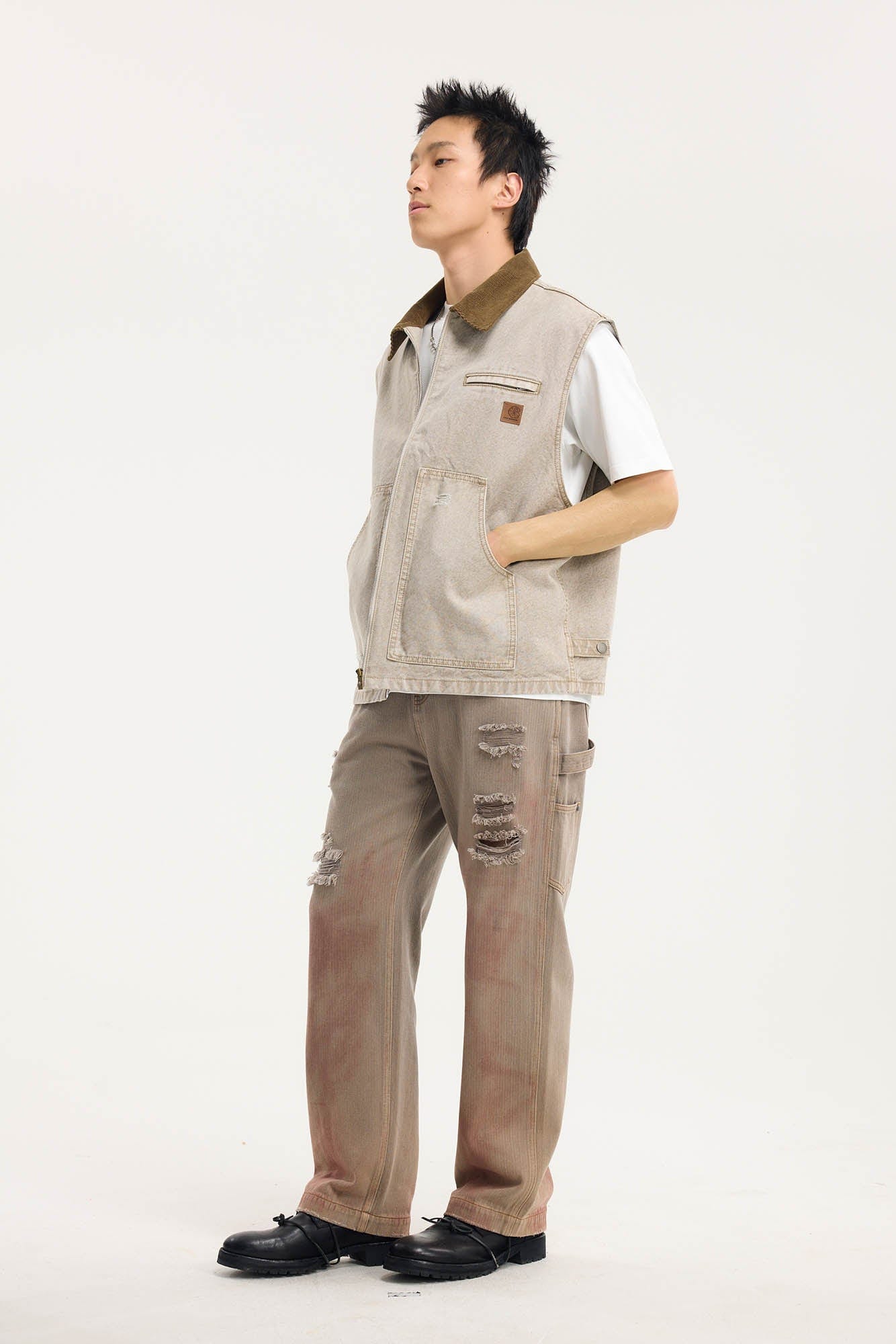 BONELESS Distressed Utility Carpenter Pants, premium urban and streetwear designers apparel on PROJECTISR.com, BONELESS