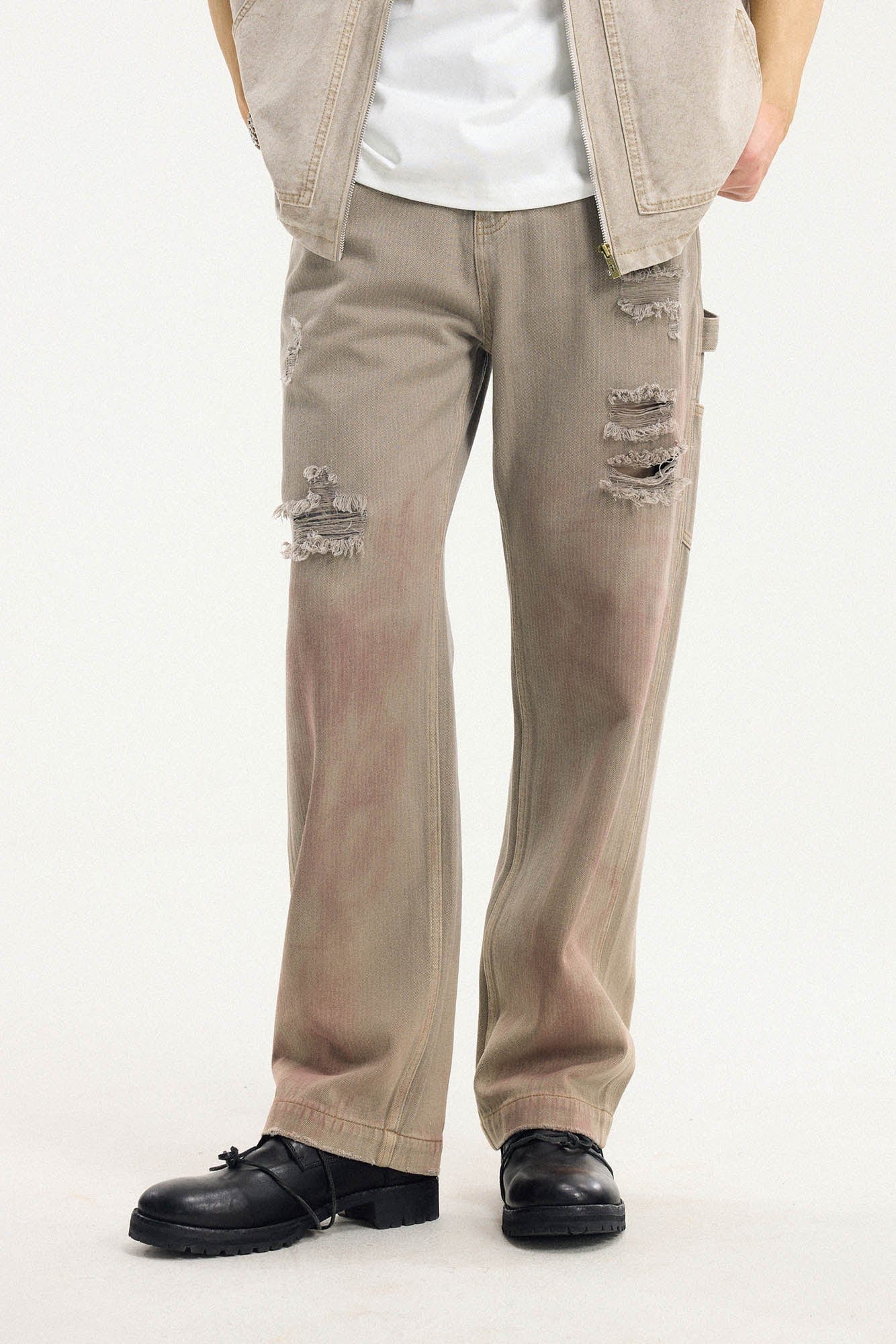BONELESS Distressed Utility Carpenter Pants, premium urban and streetwear designers apparel on PROJECTISR.com, BONELESS